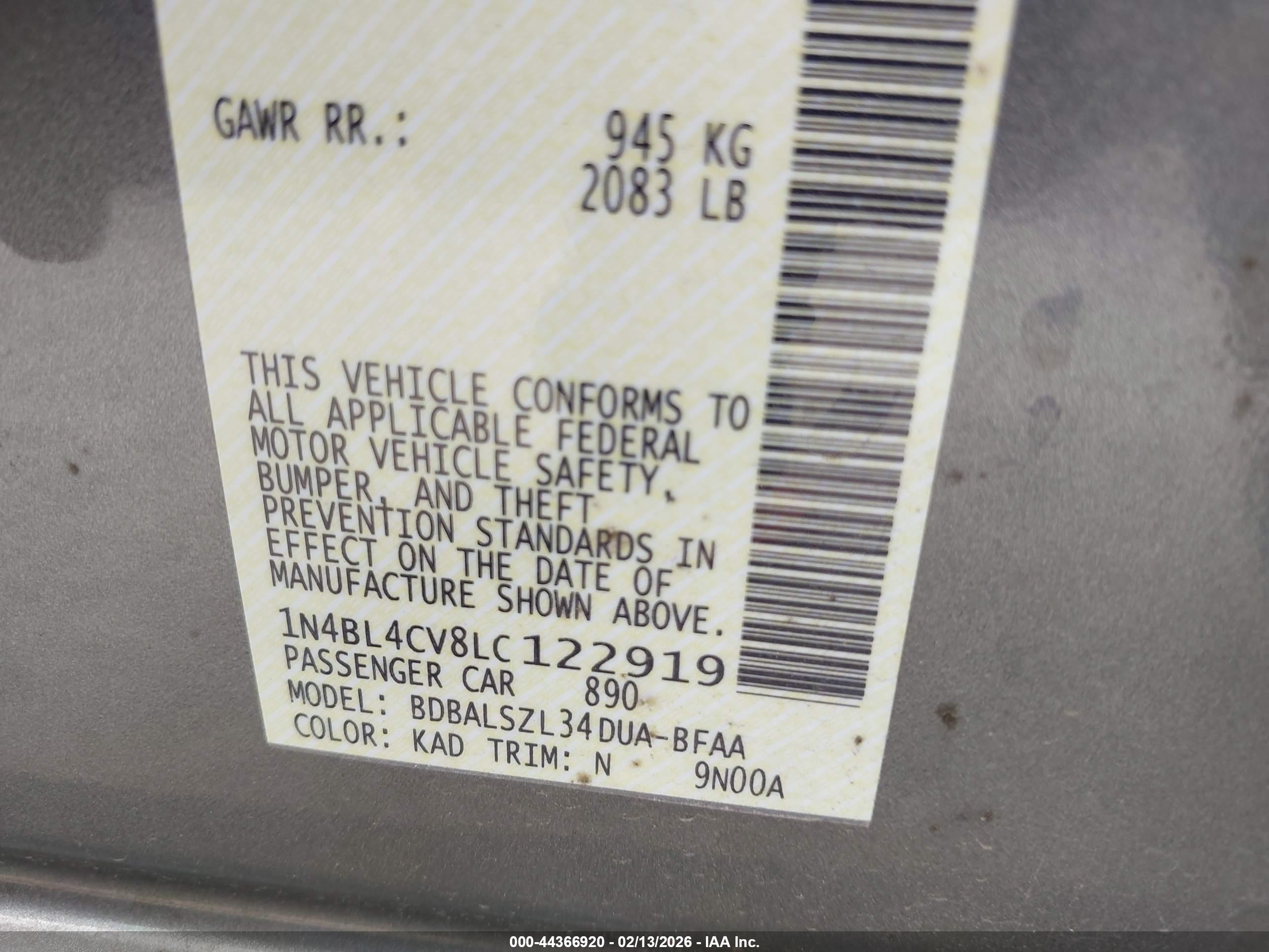 NISSAN ALTIMA image 9