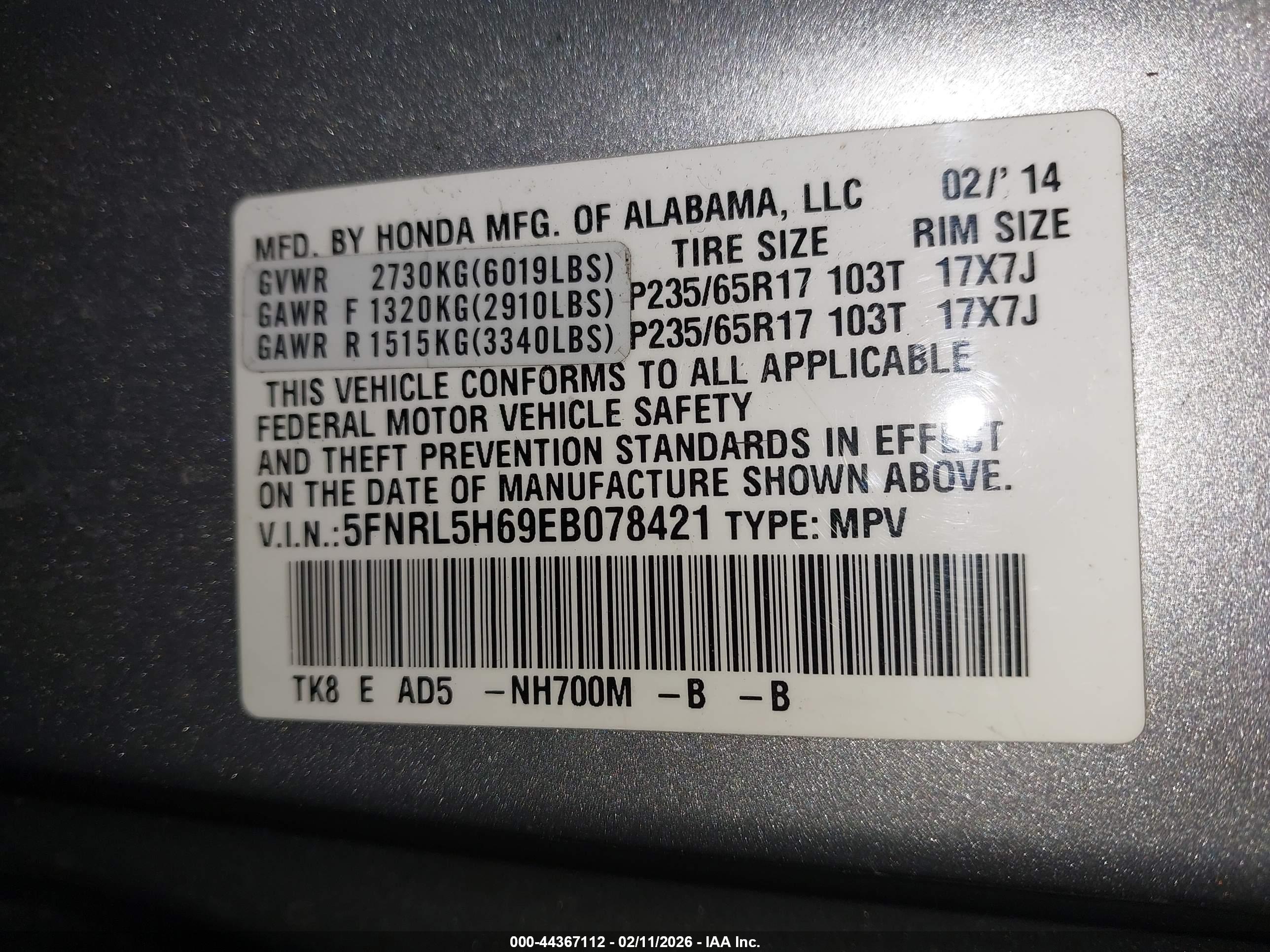 HONDA ODYSSEY image 9