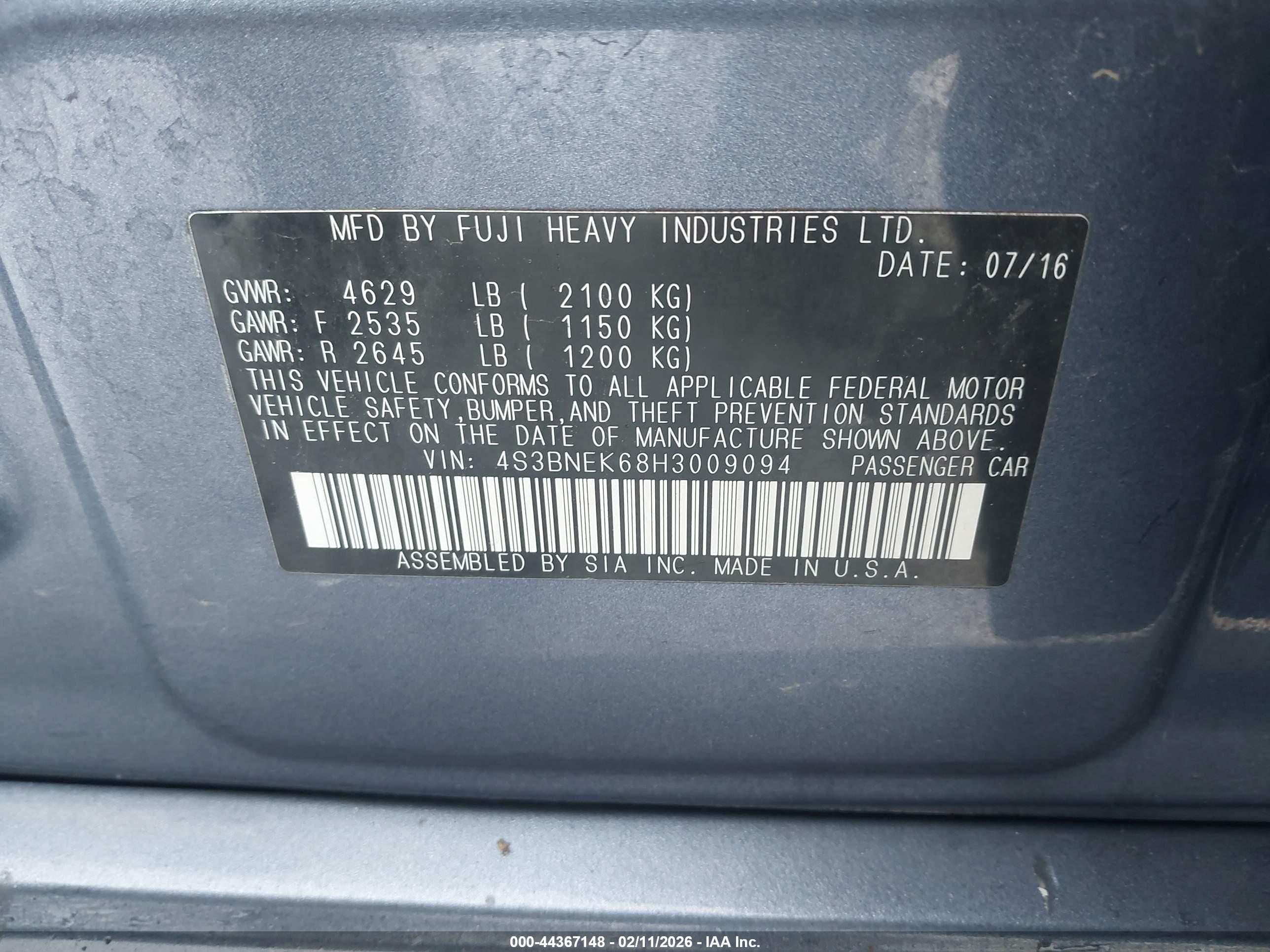 SUBARU LEGACY image 9