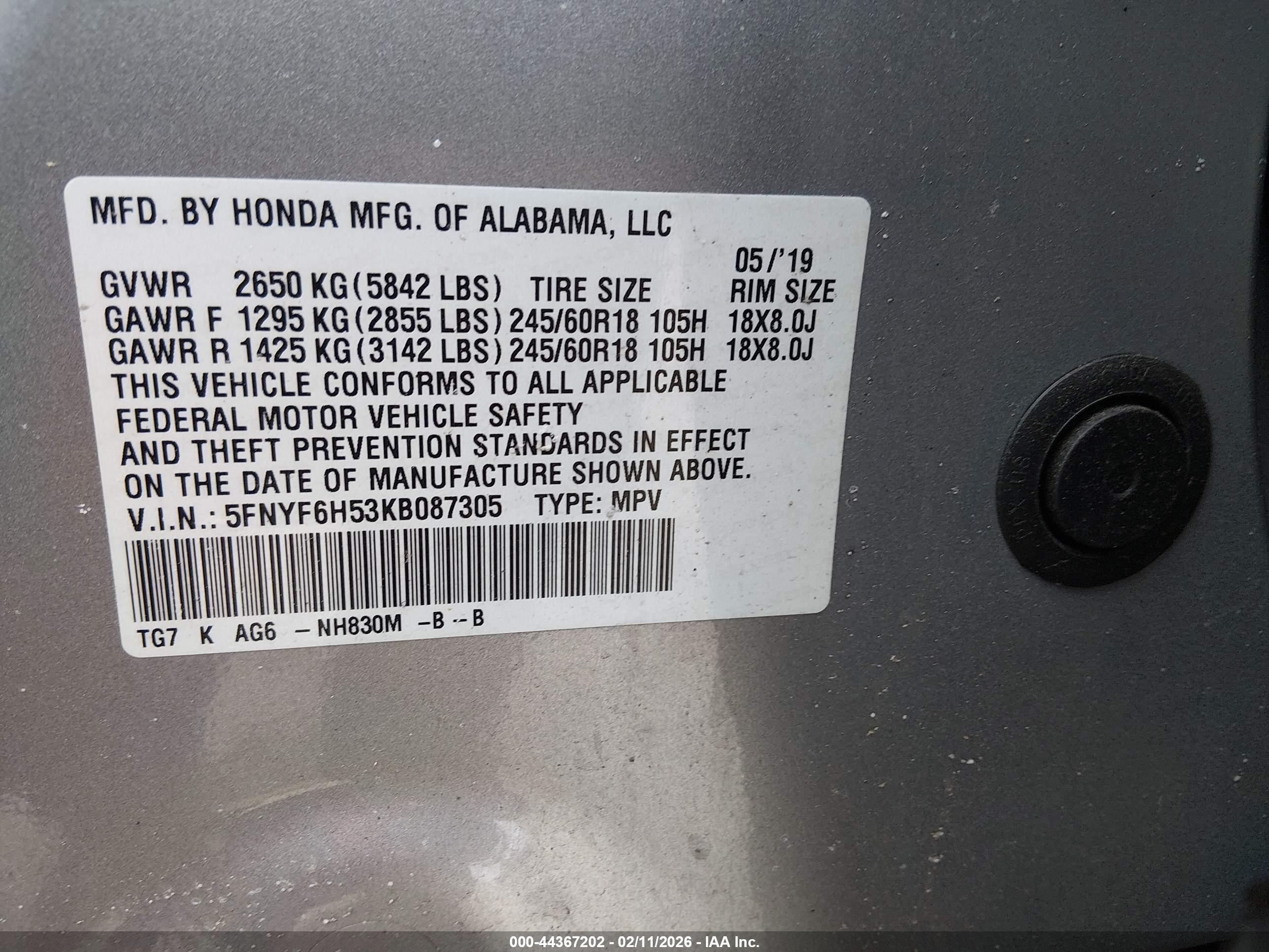 HONDA PILOT image 9