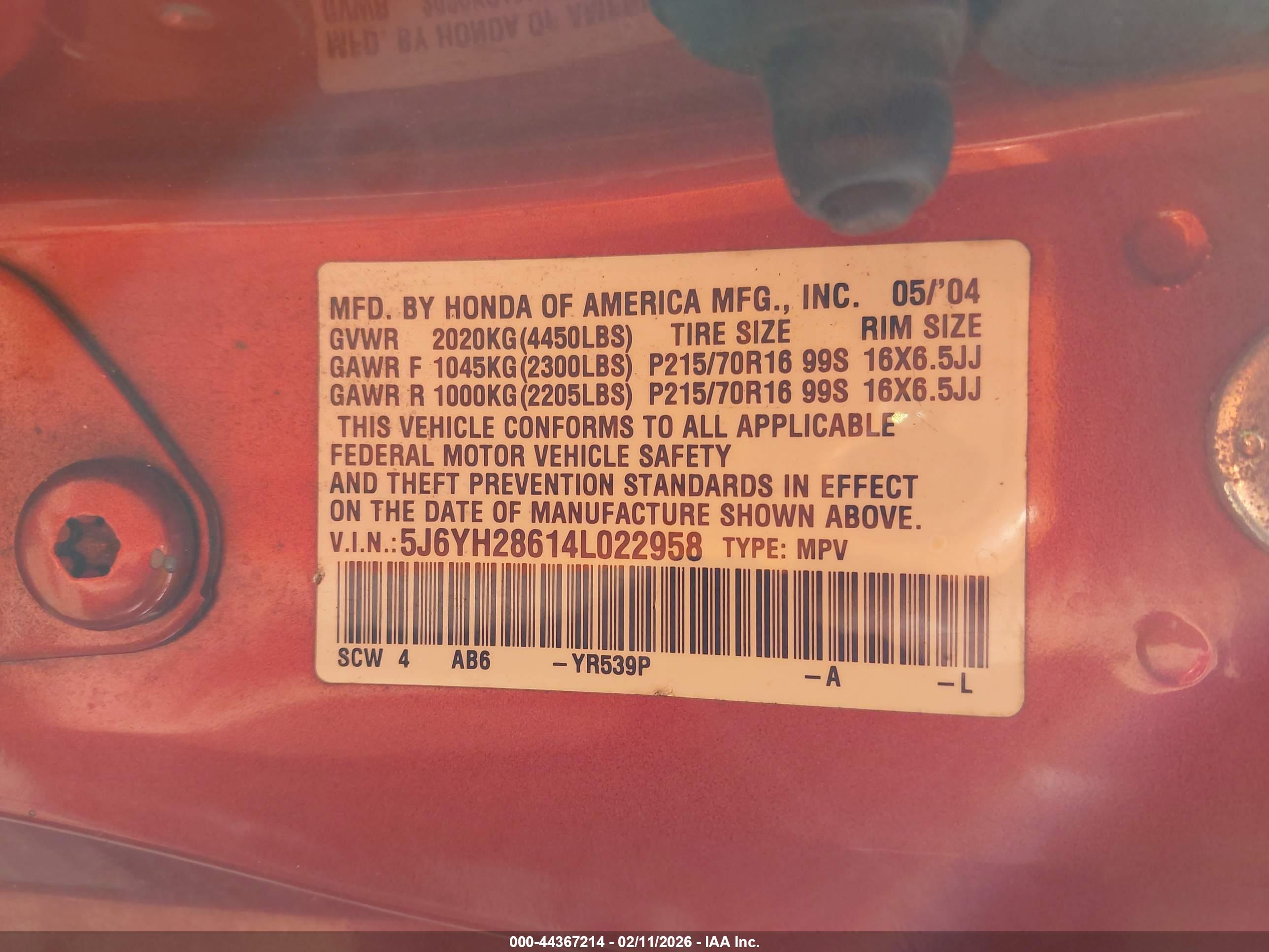 HONDA ELEMENT image 9