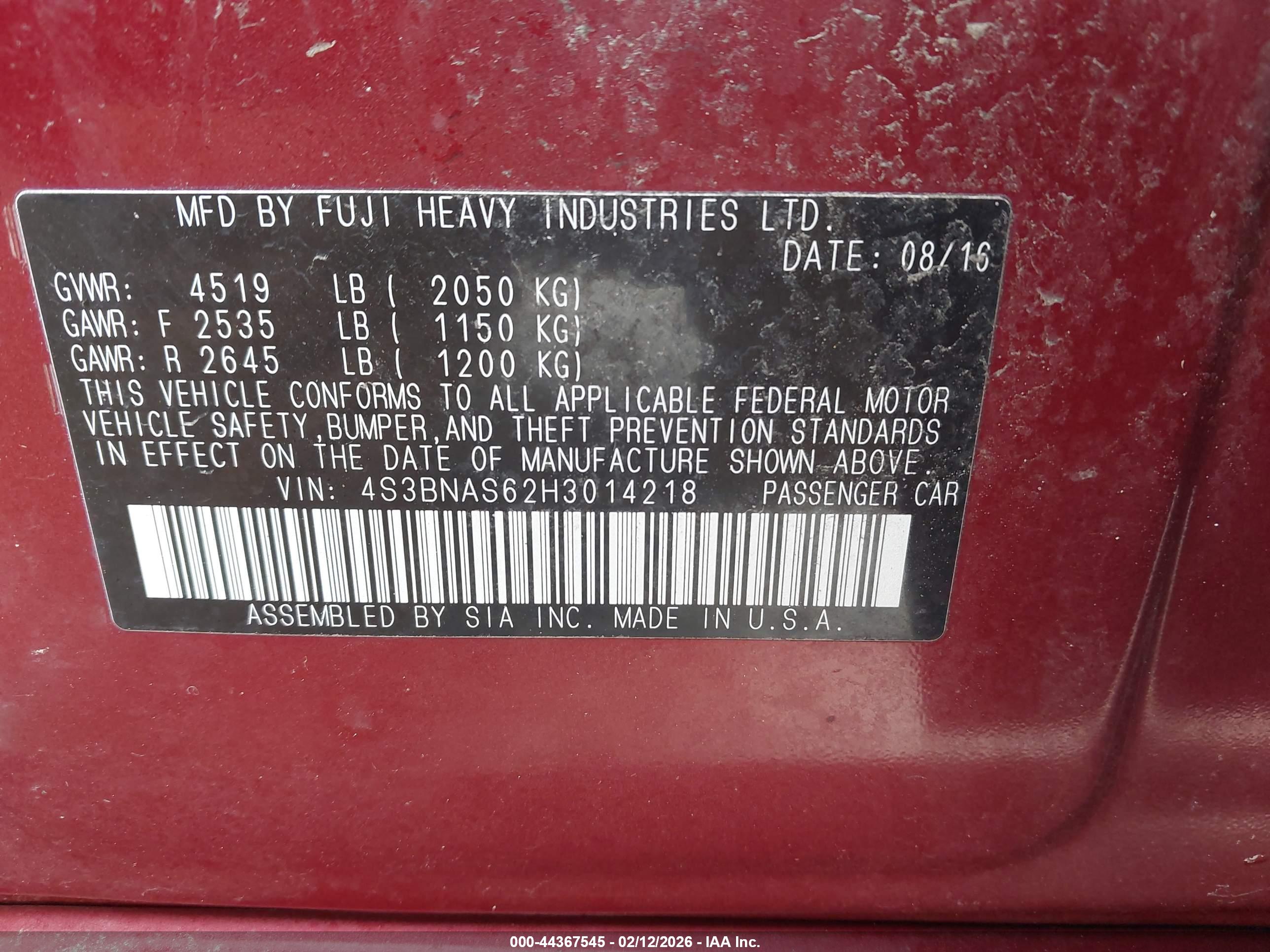 SUBARU LEGACY image 9