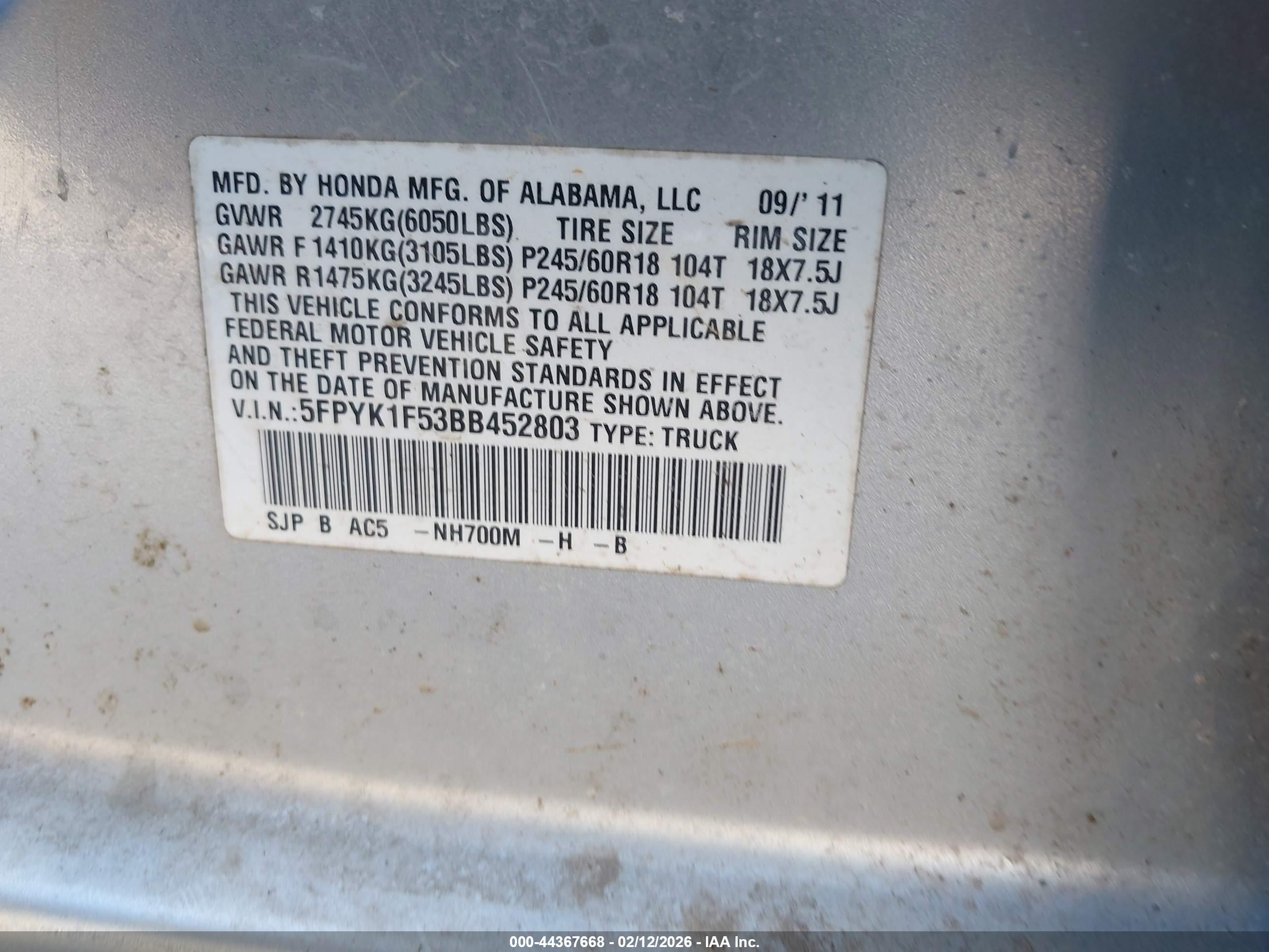 HONDA RIDGELINE image 9