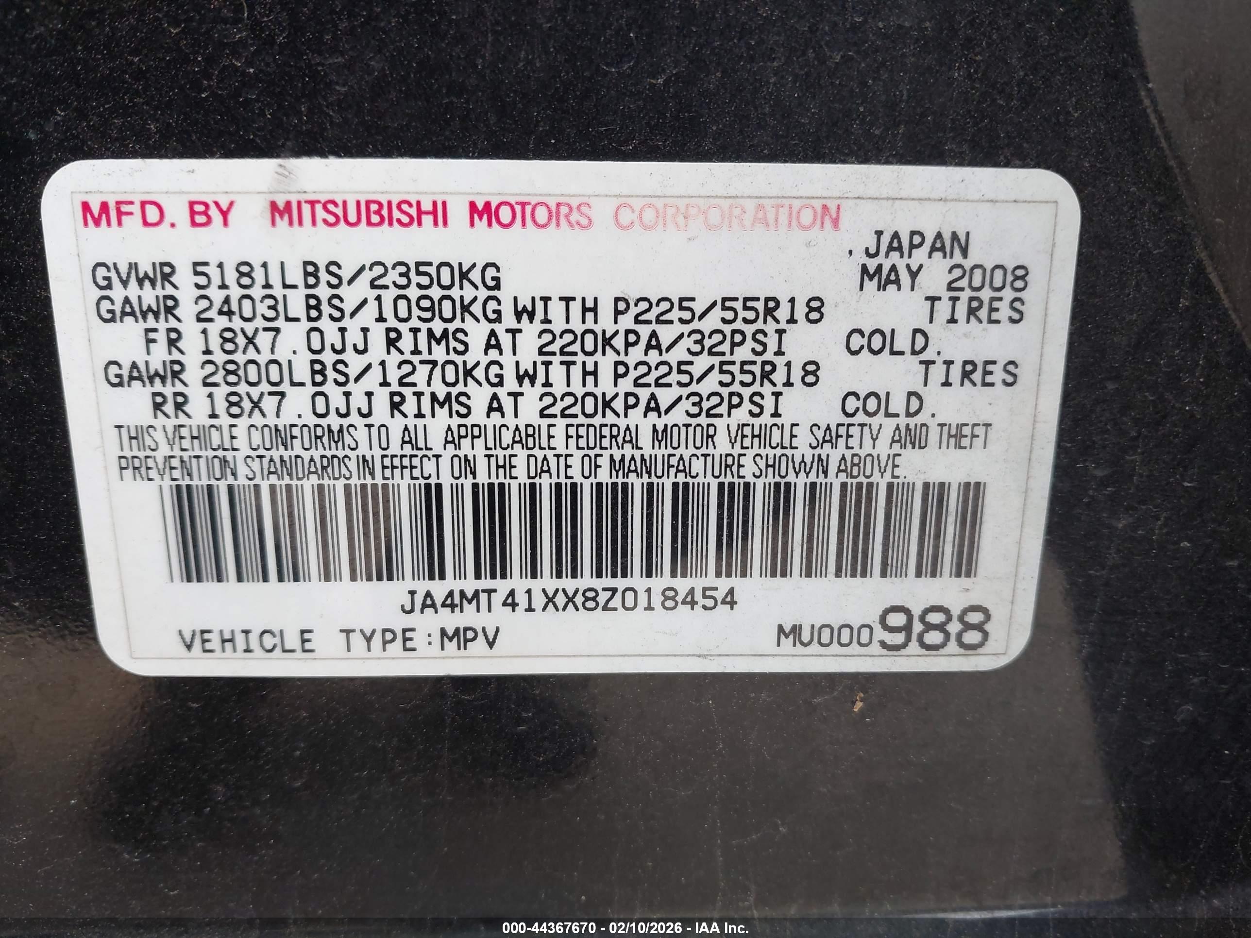 MITSUBISHI OUTLANDER image 9