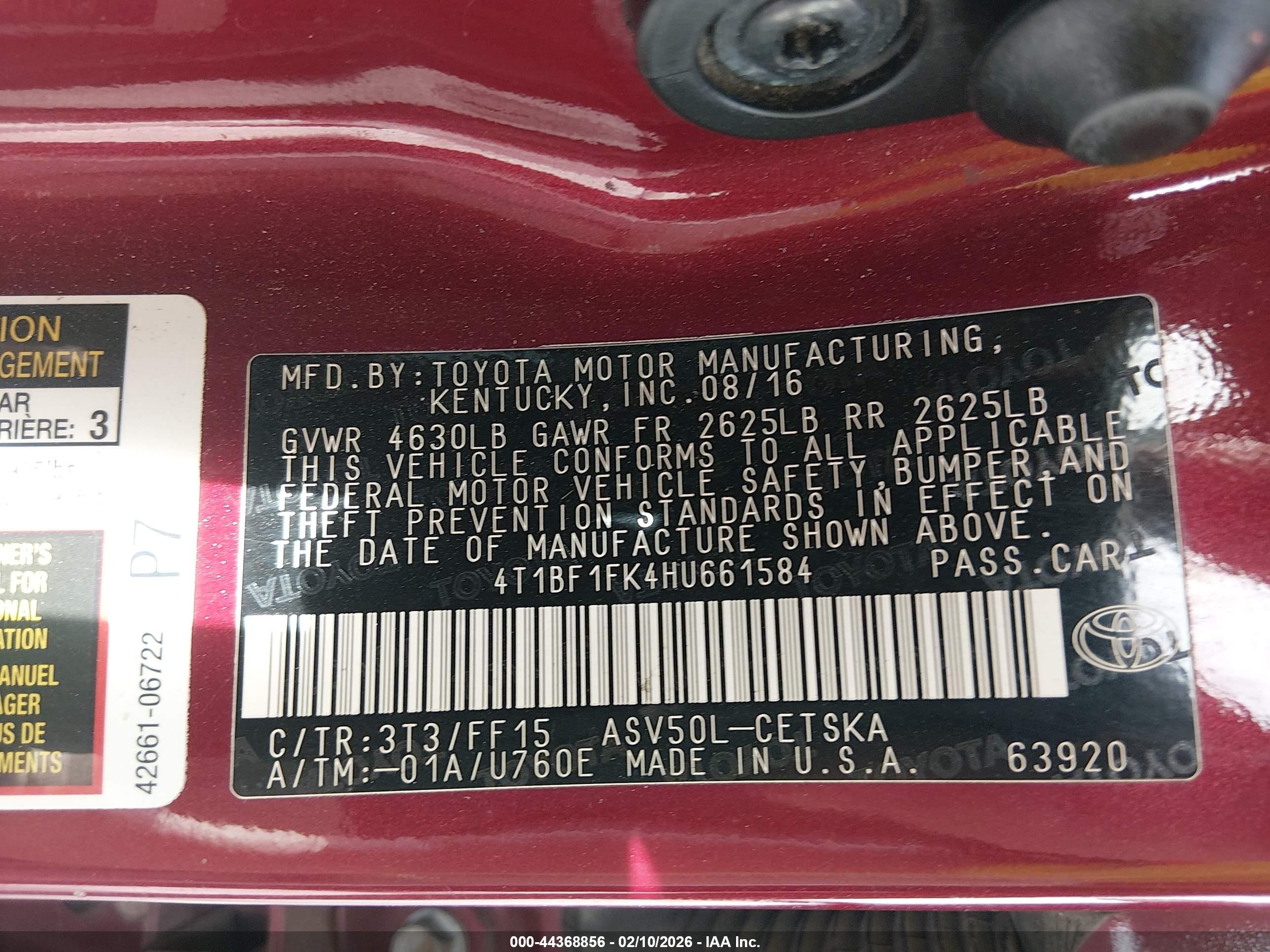 TOYOTA CAMRY image 9