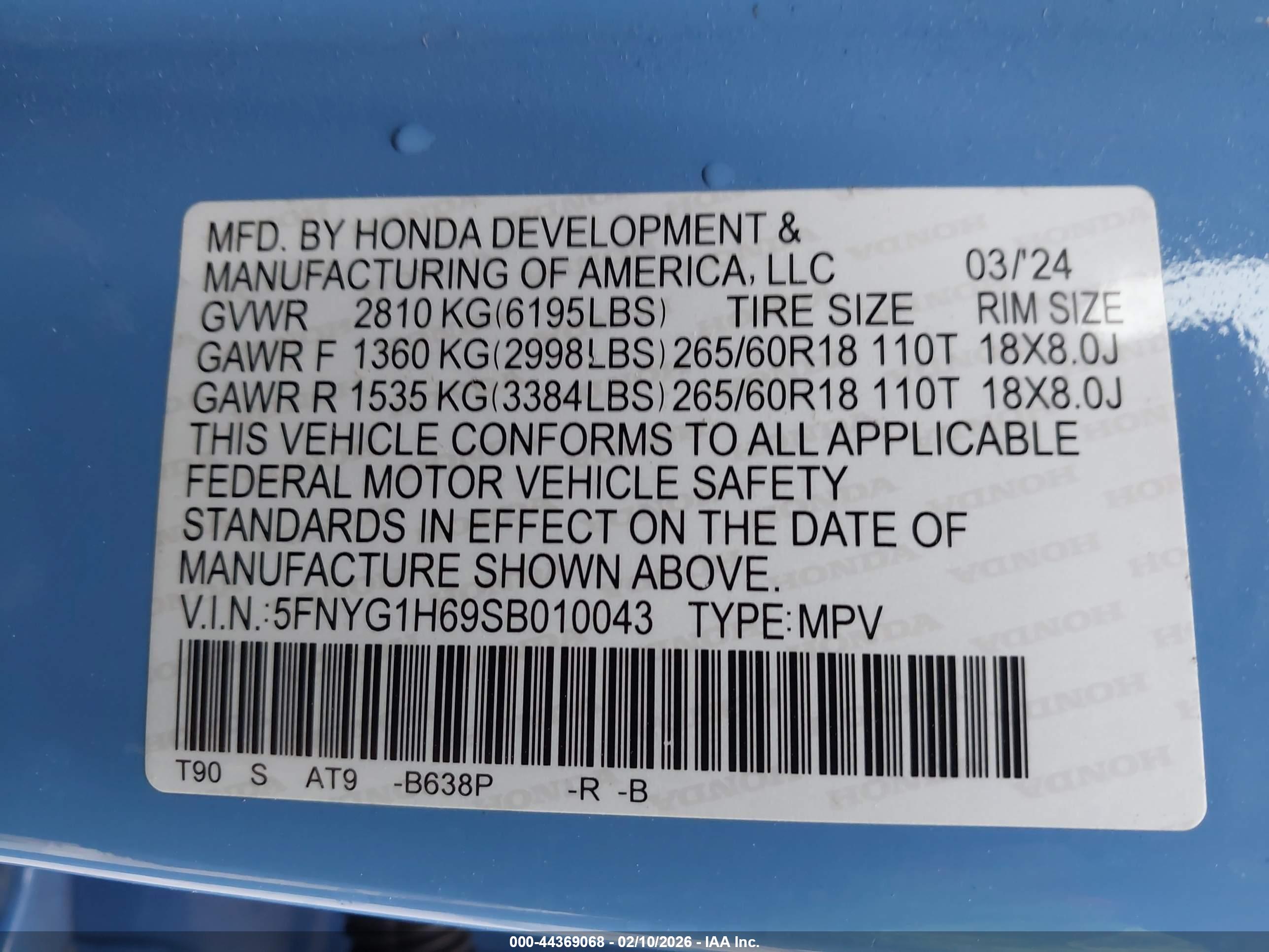 HONDA PILOT image 9
