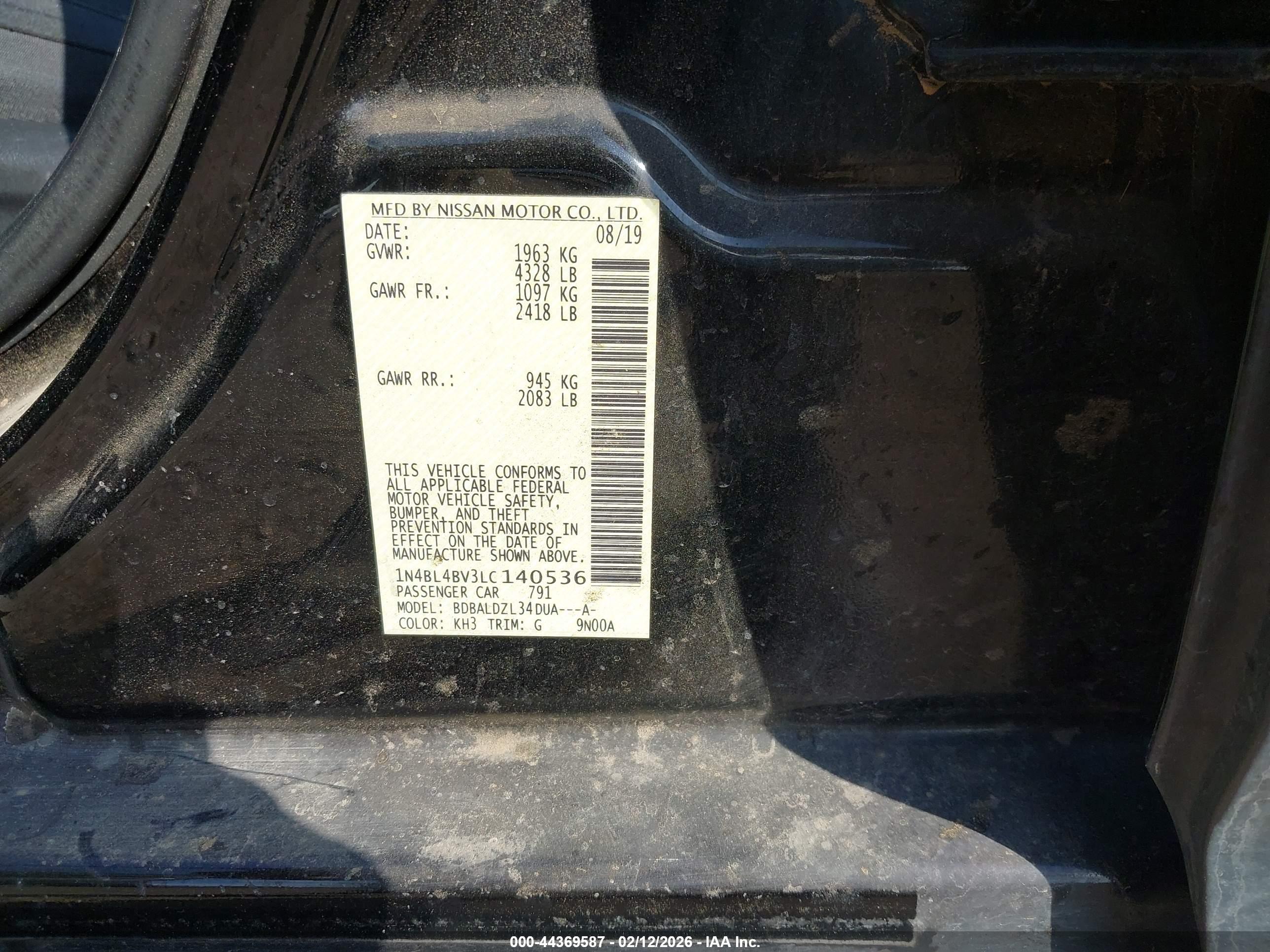 NISSAN ALTIMA image 9