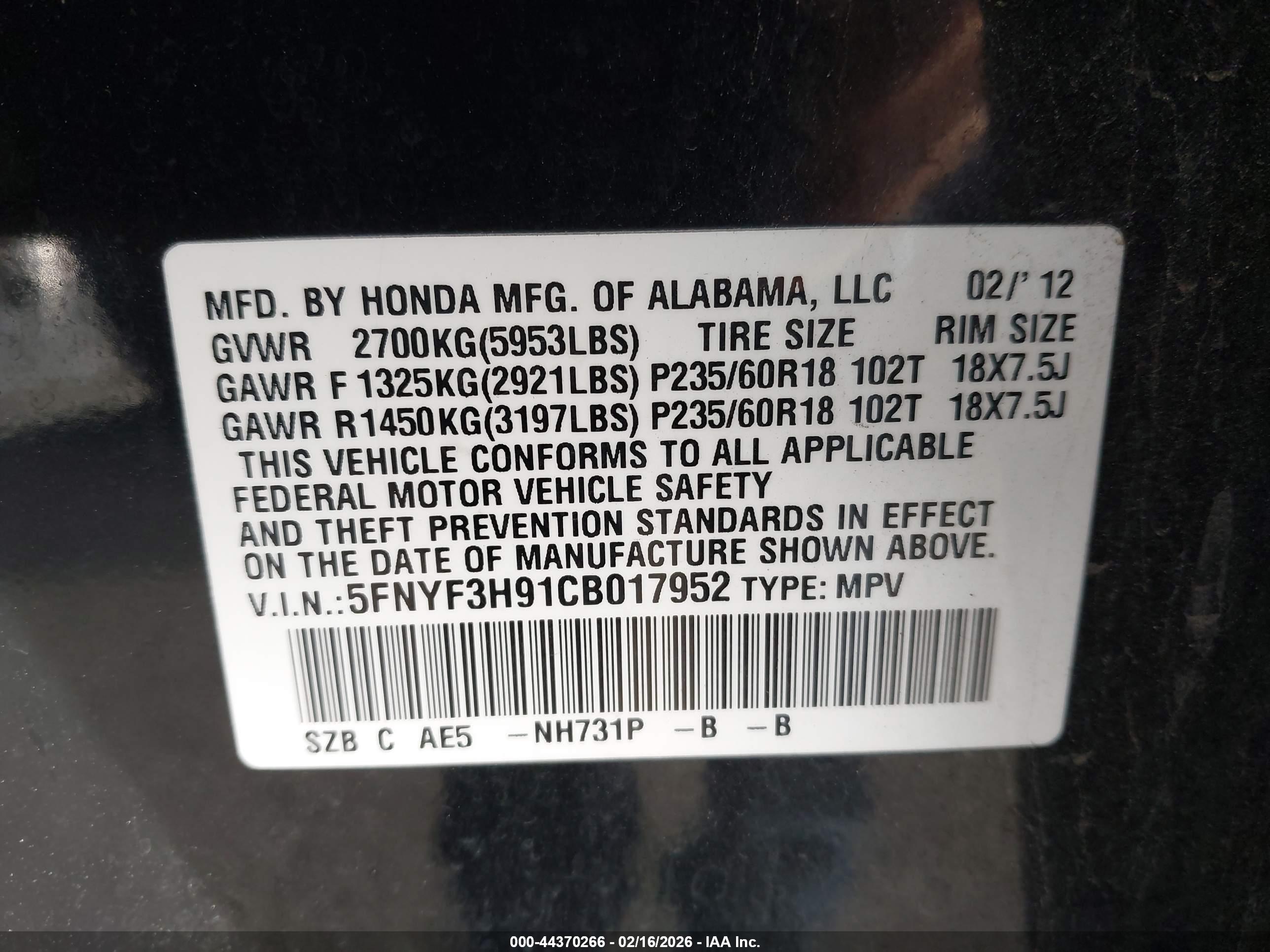 HONDA PILOT image 9