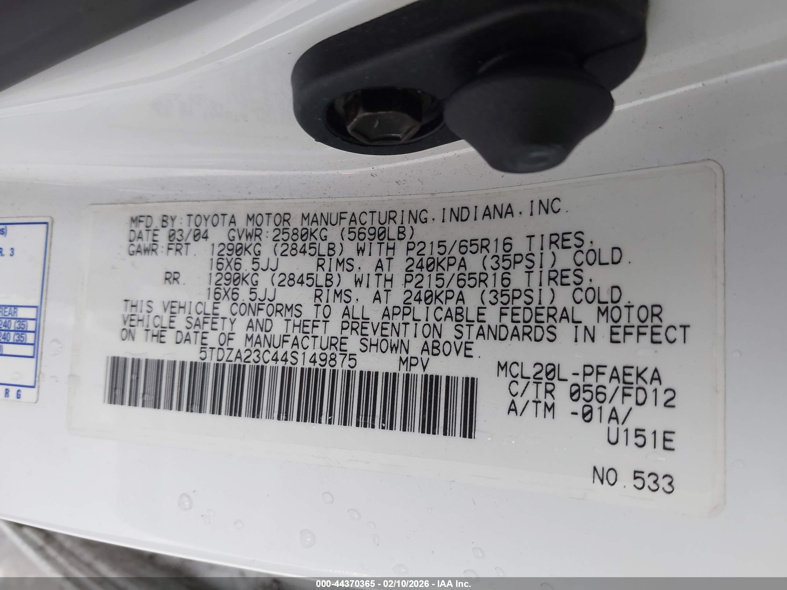 TOYOTA SIENNA image 9