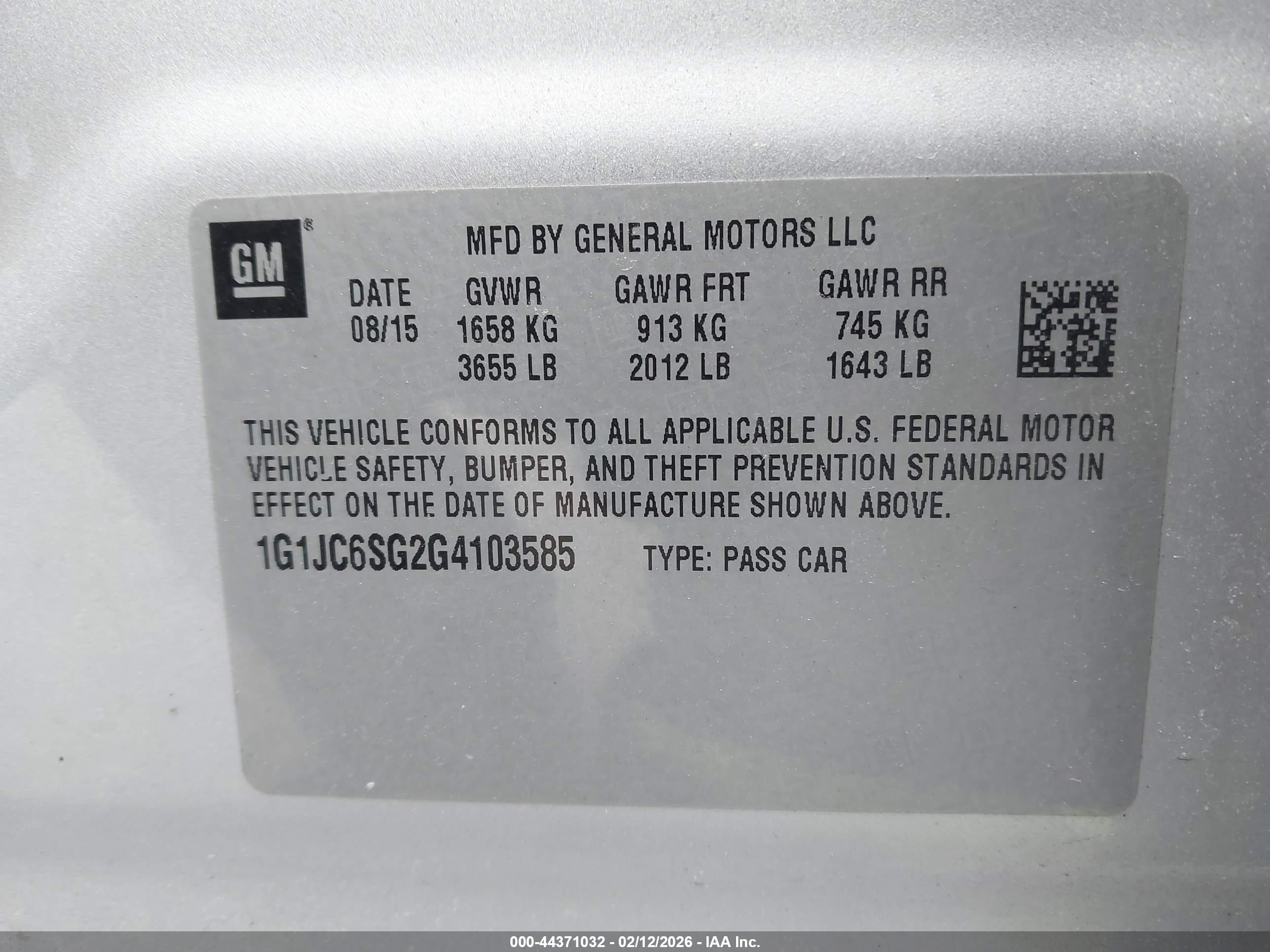 CHEVROLET SONIC image 9