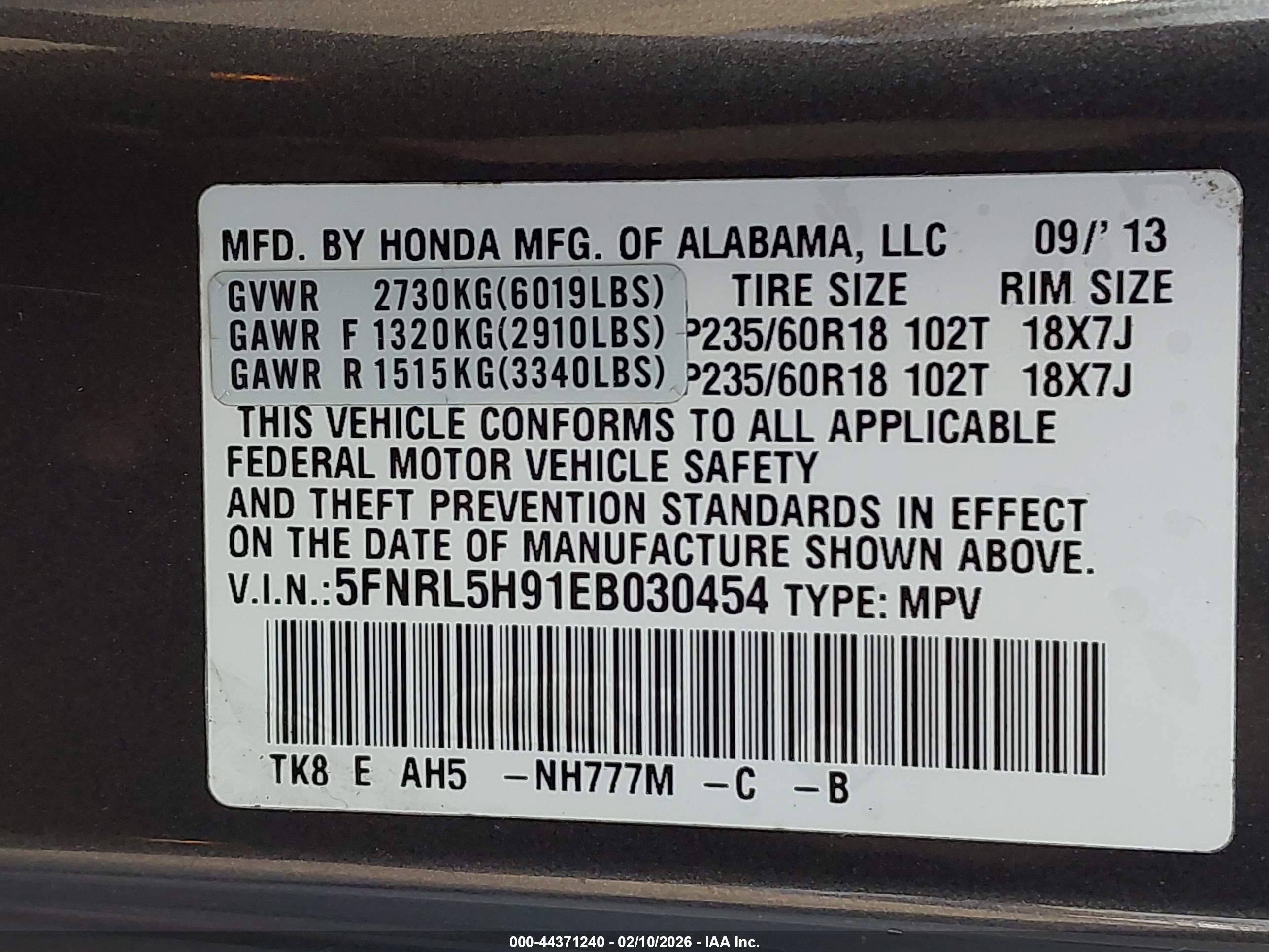 HONDA ODYSSEY image 9
