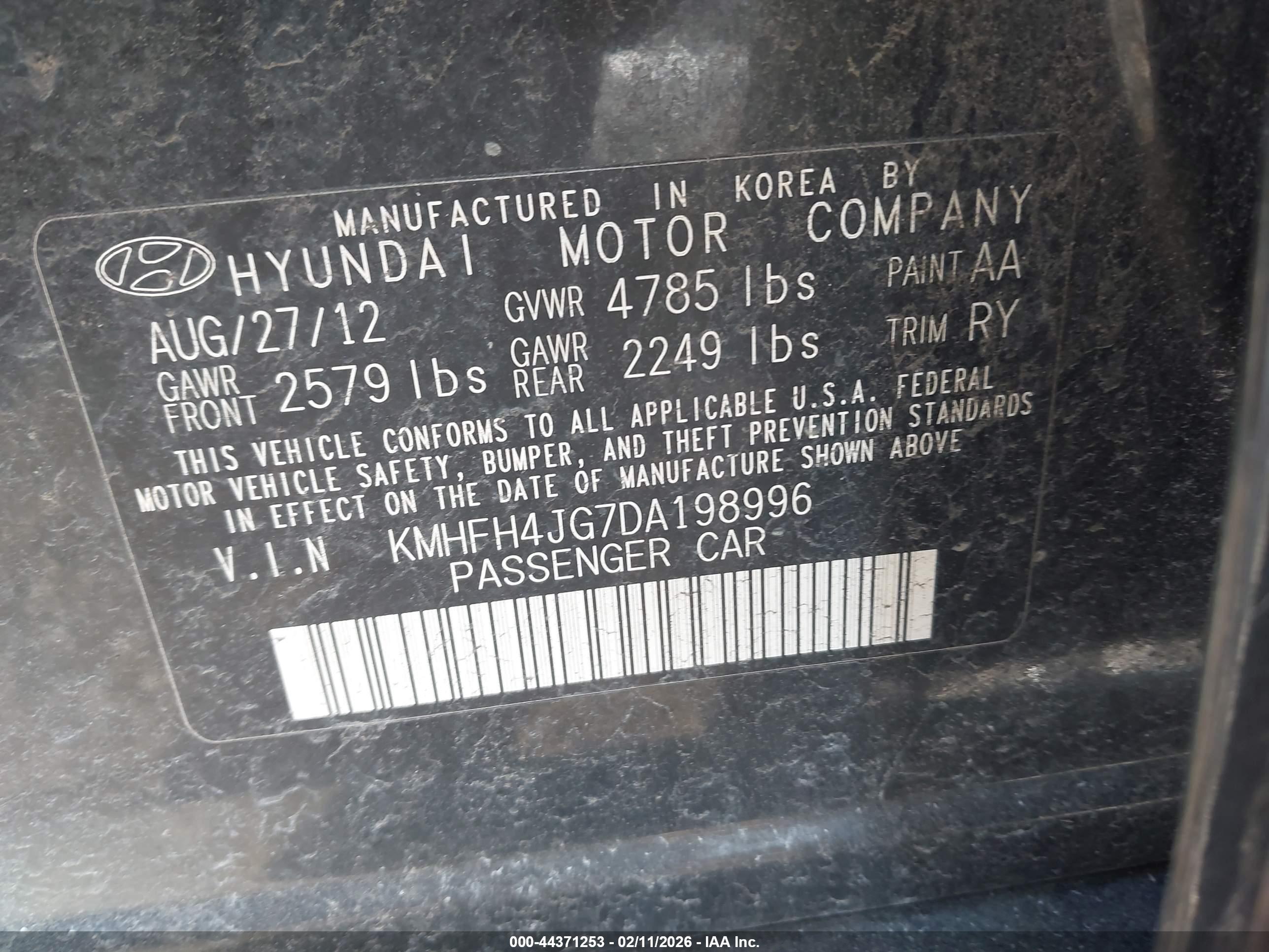 HYUNDAI AZERA image 9