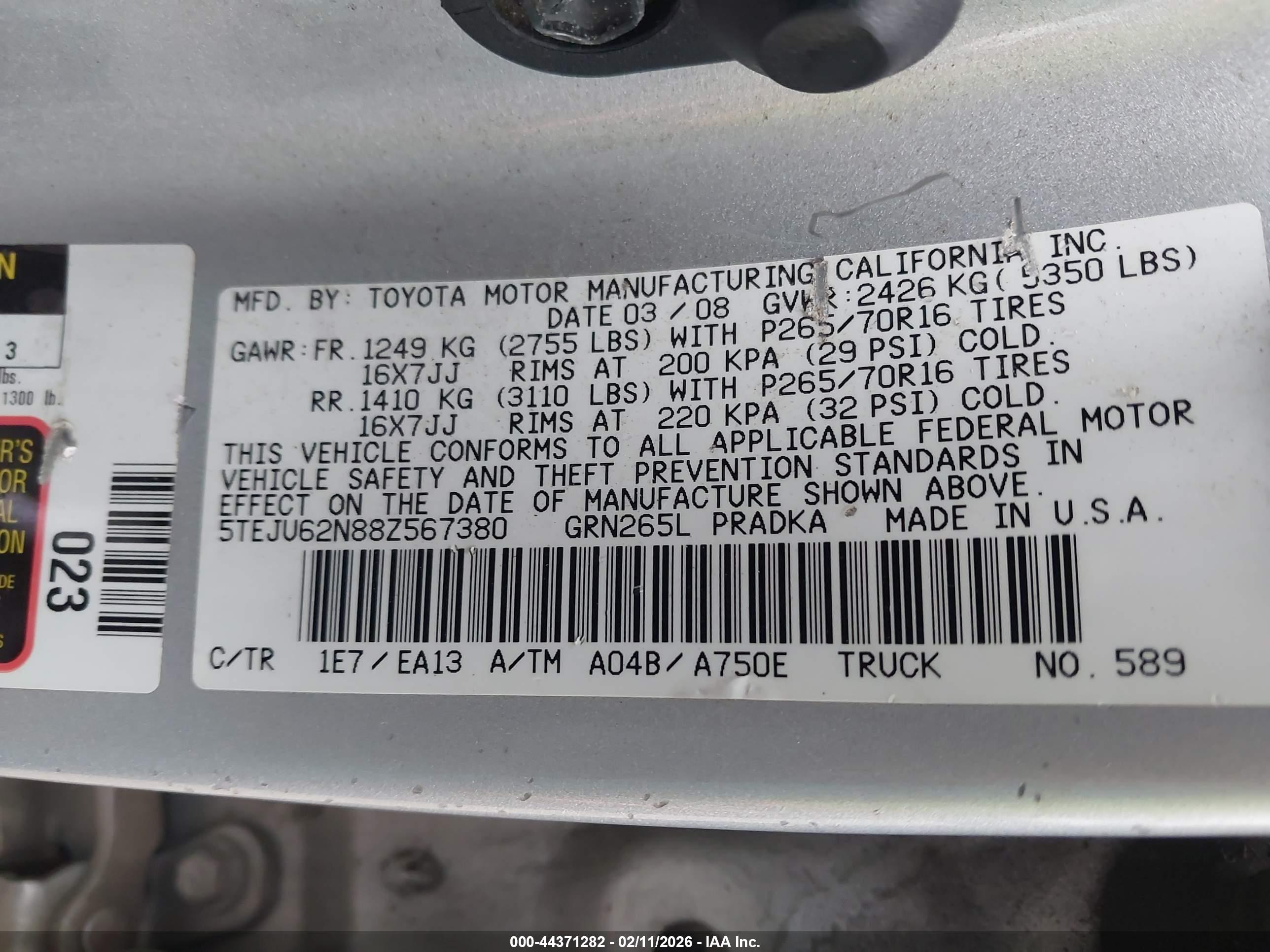 TOYOTA TACOMA image 9