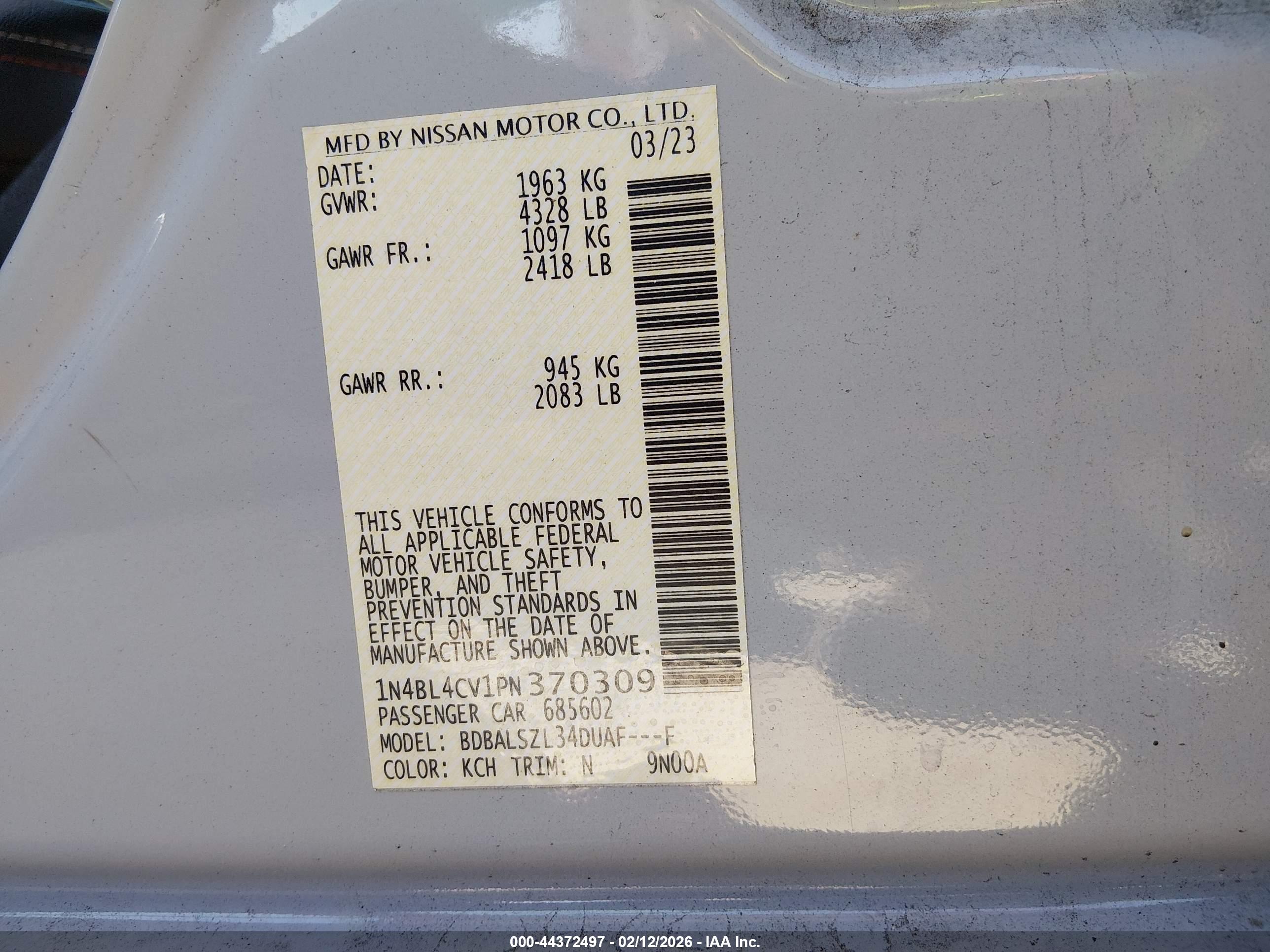 NISSAN ALTIMA image 9