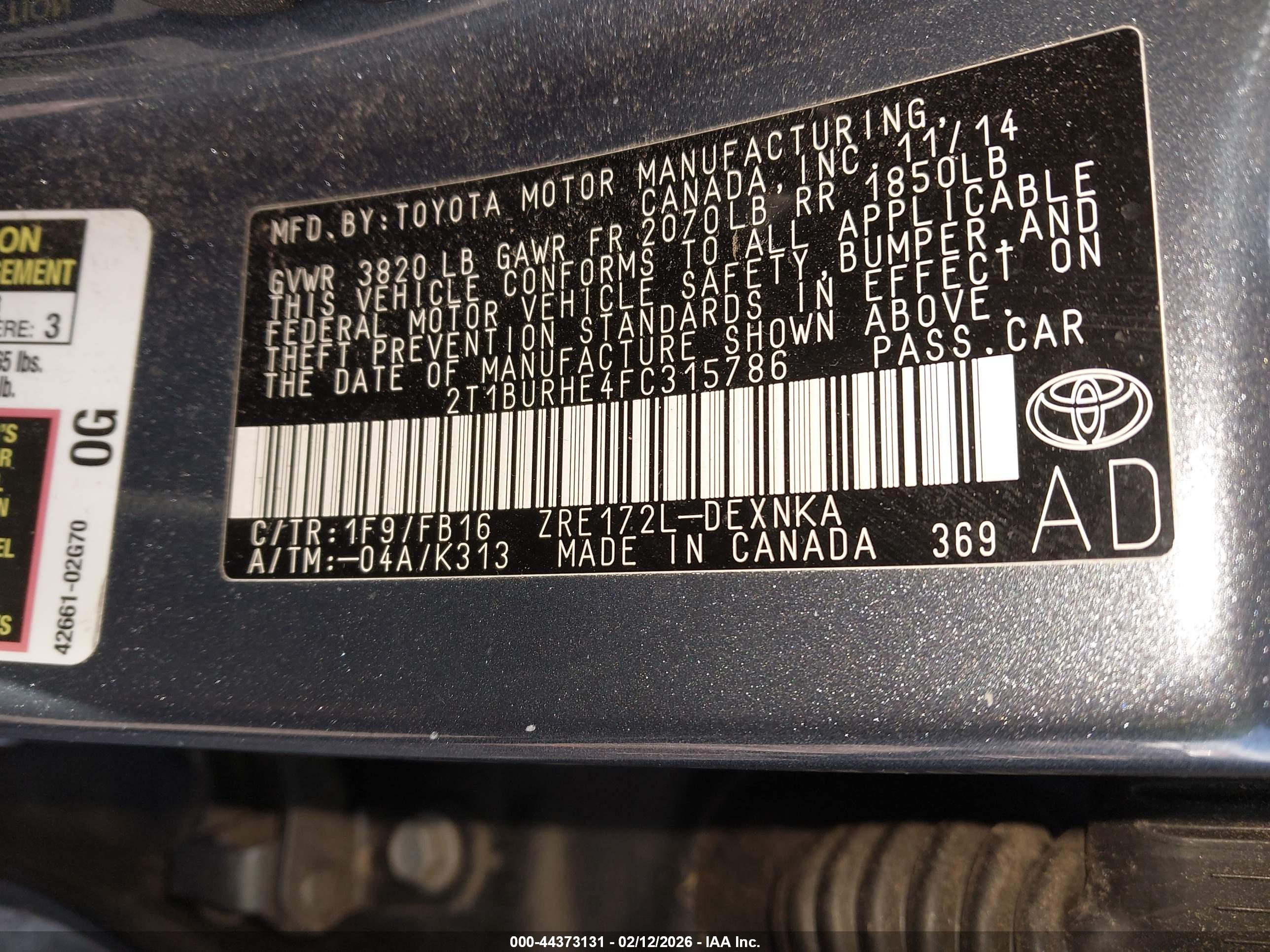 TOYOTA COROLLA image 9