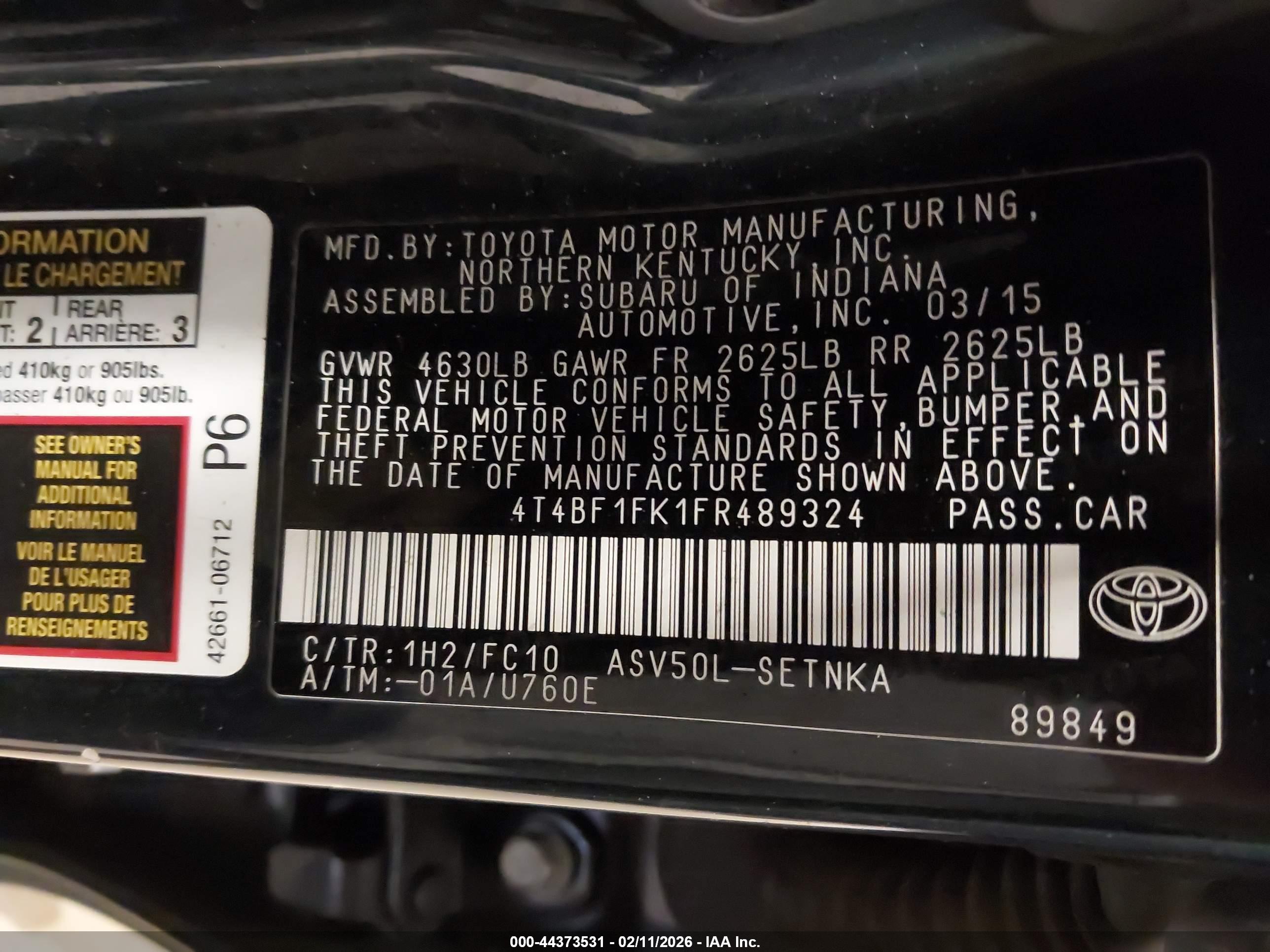 TOYOTA CAMRY image 9