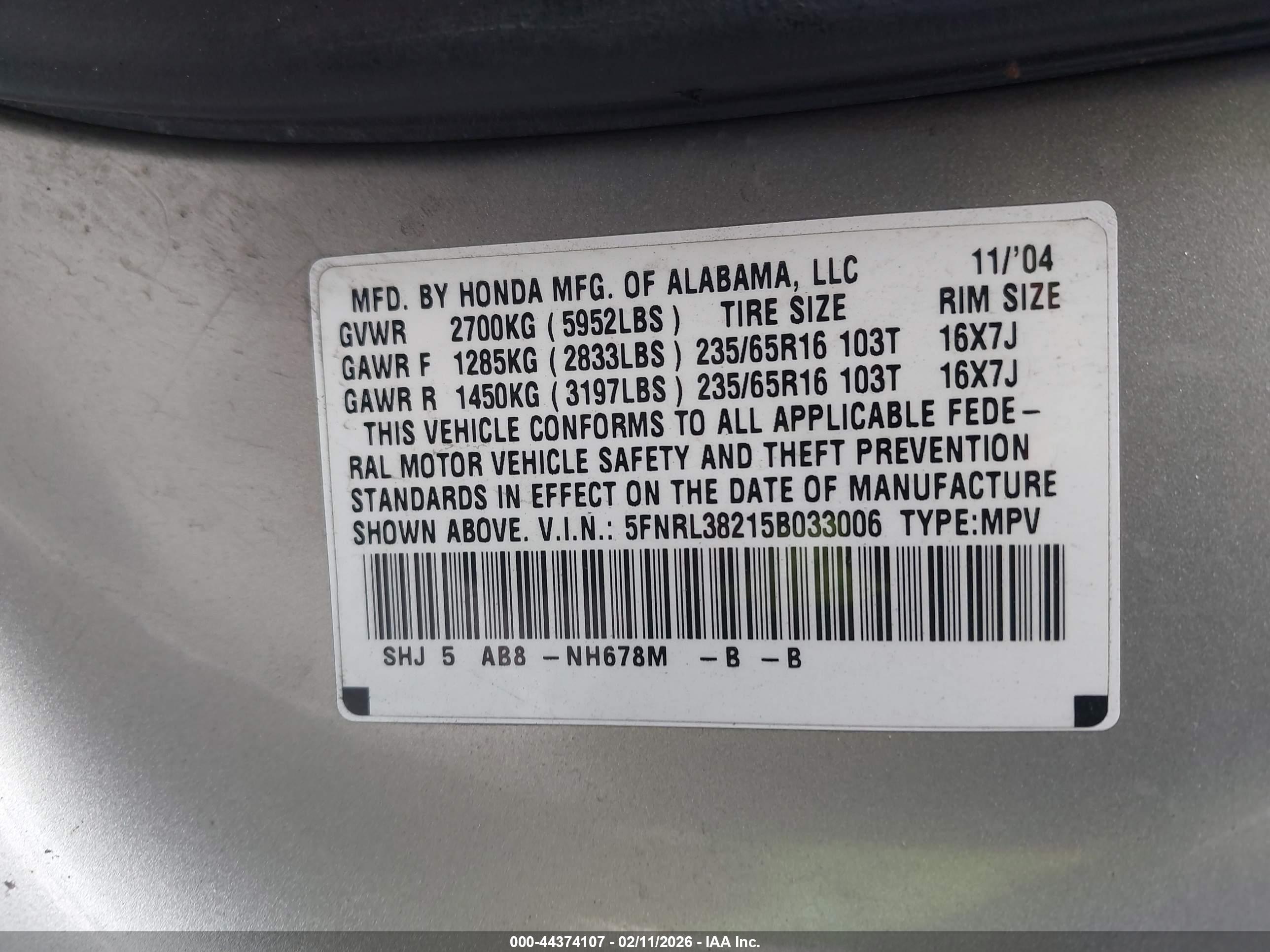 HONDA ODYSSEY image 9