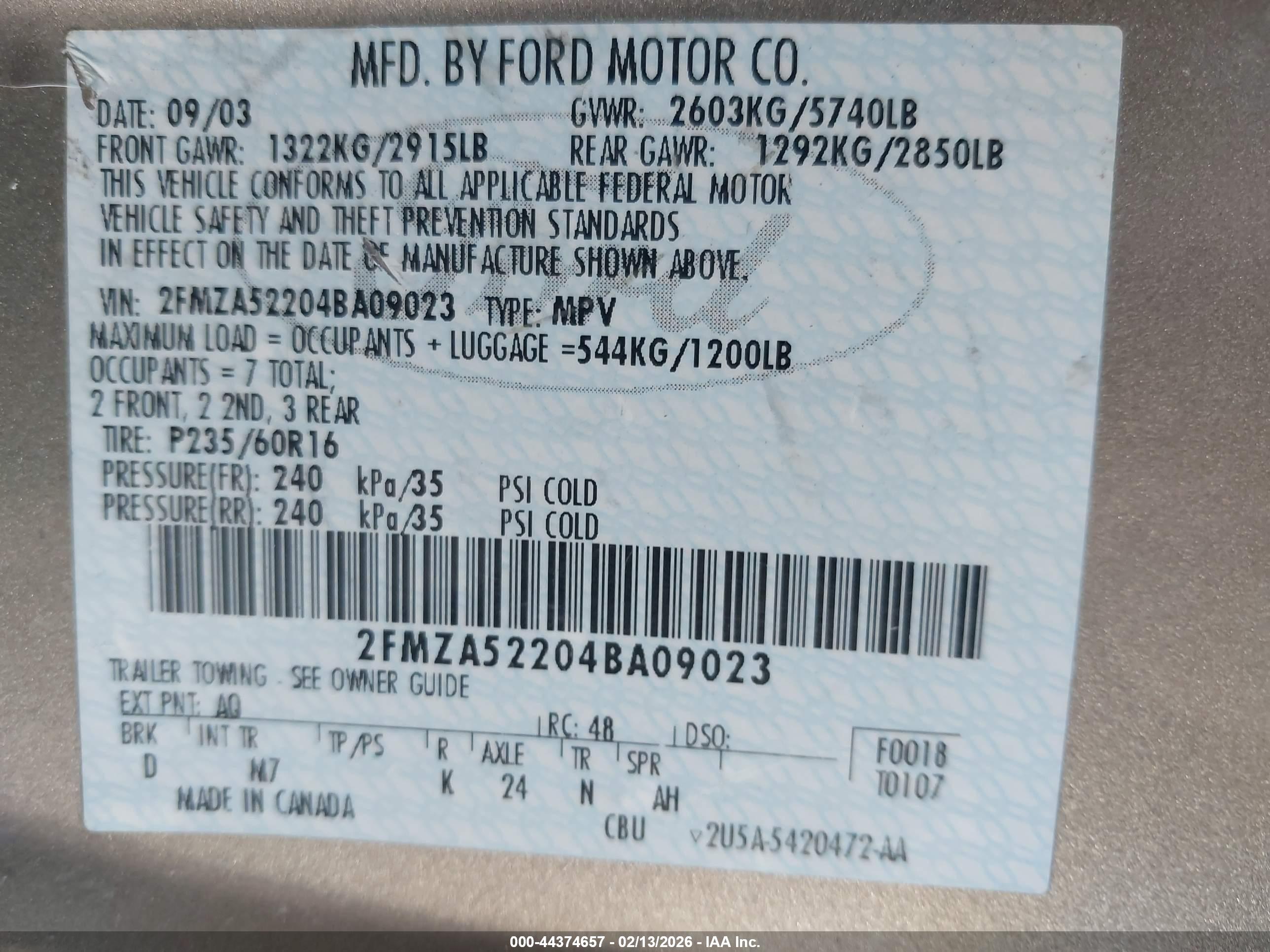 FORD FREESTAR image 9