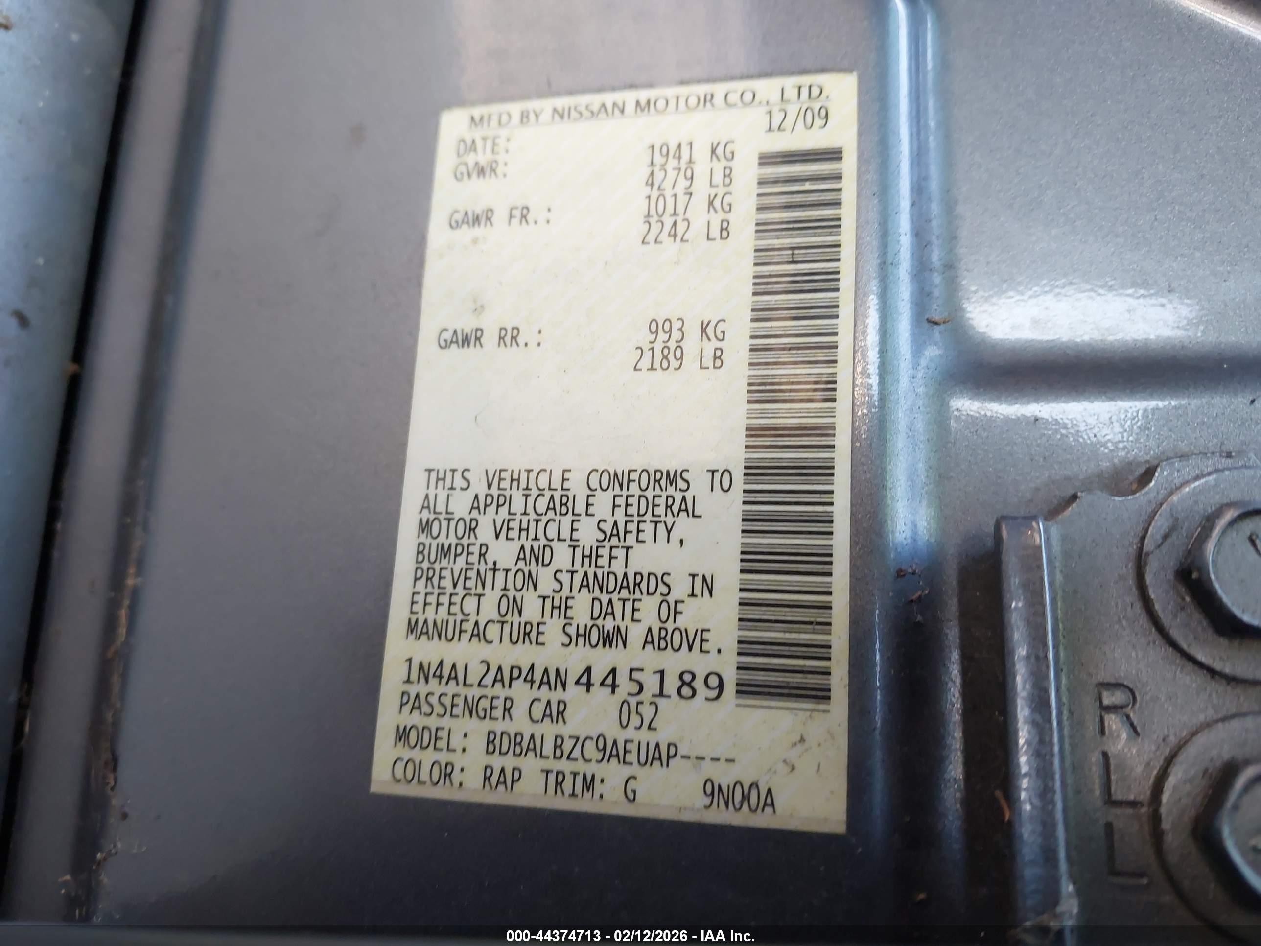 NISSAN ALTIMA image 9