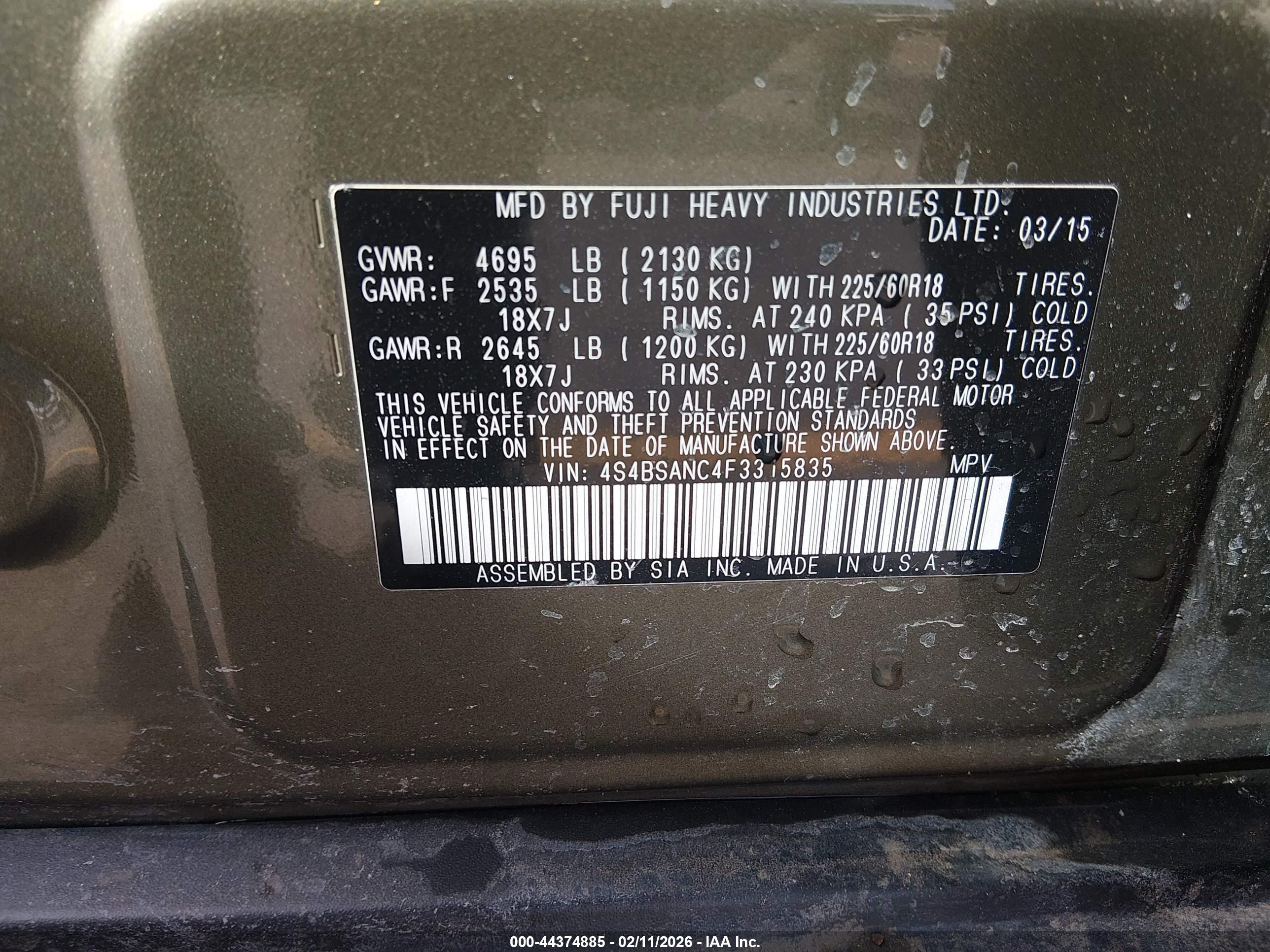 SUBARU OUTBACK image 9