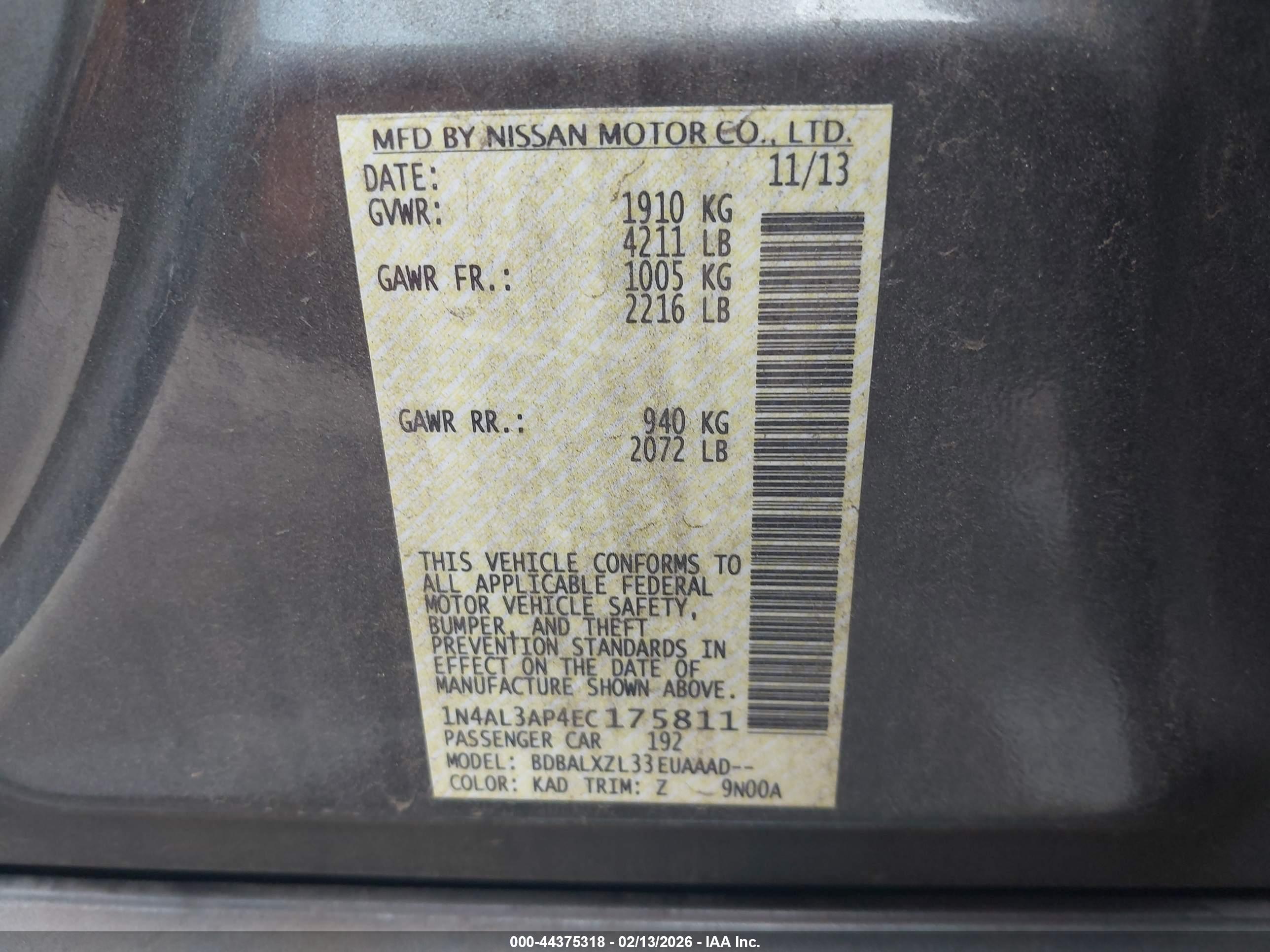 NISSAN ALTIMA image 9