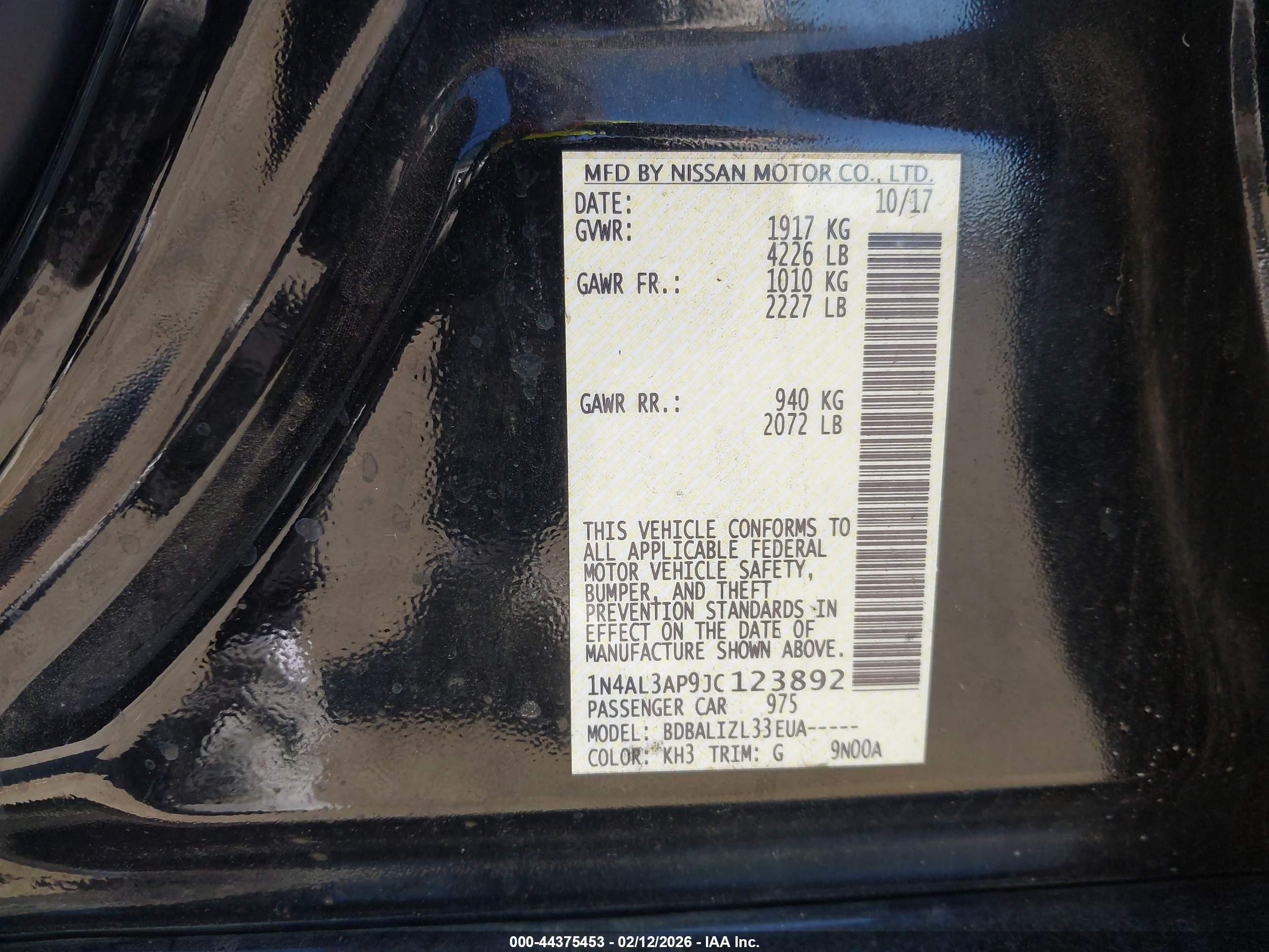 NISSAN ALTIMA image 9