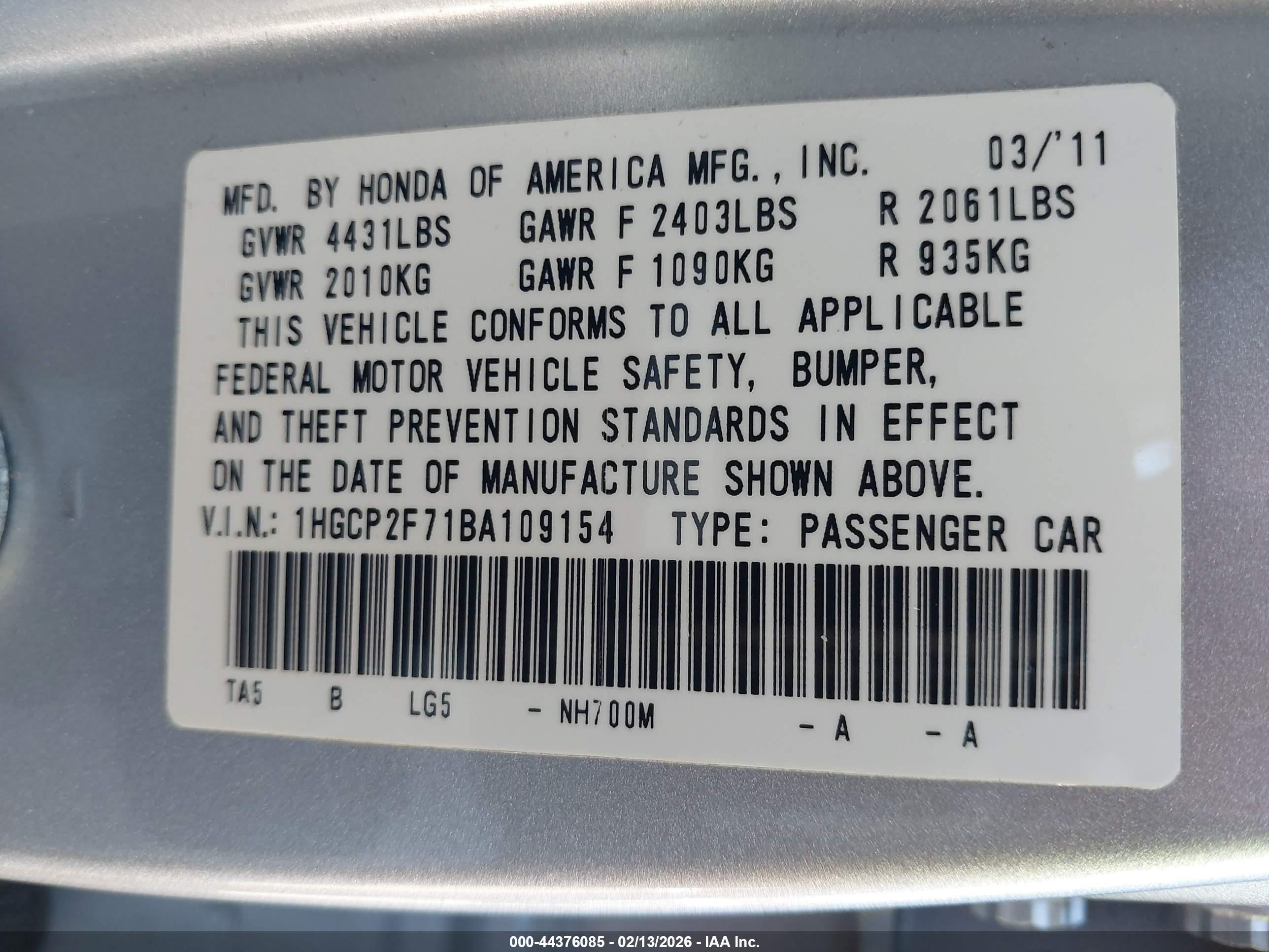 HONDA ACCORD image 9