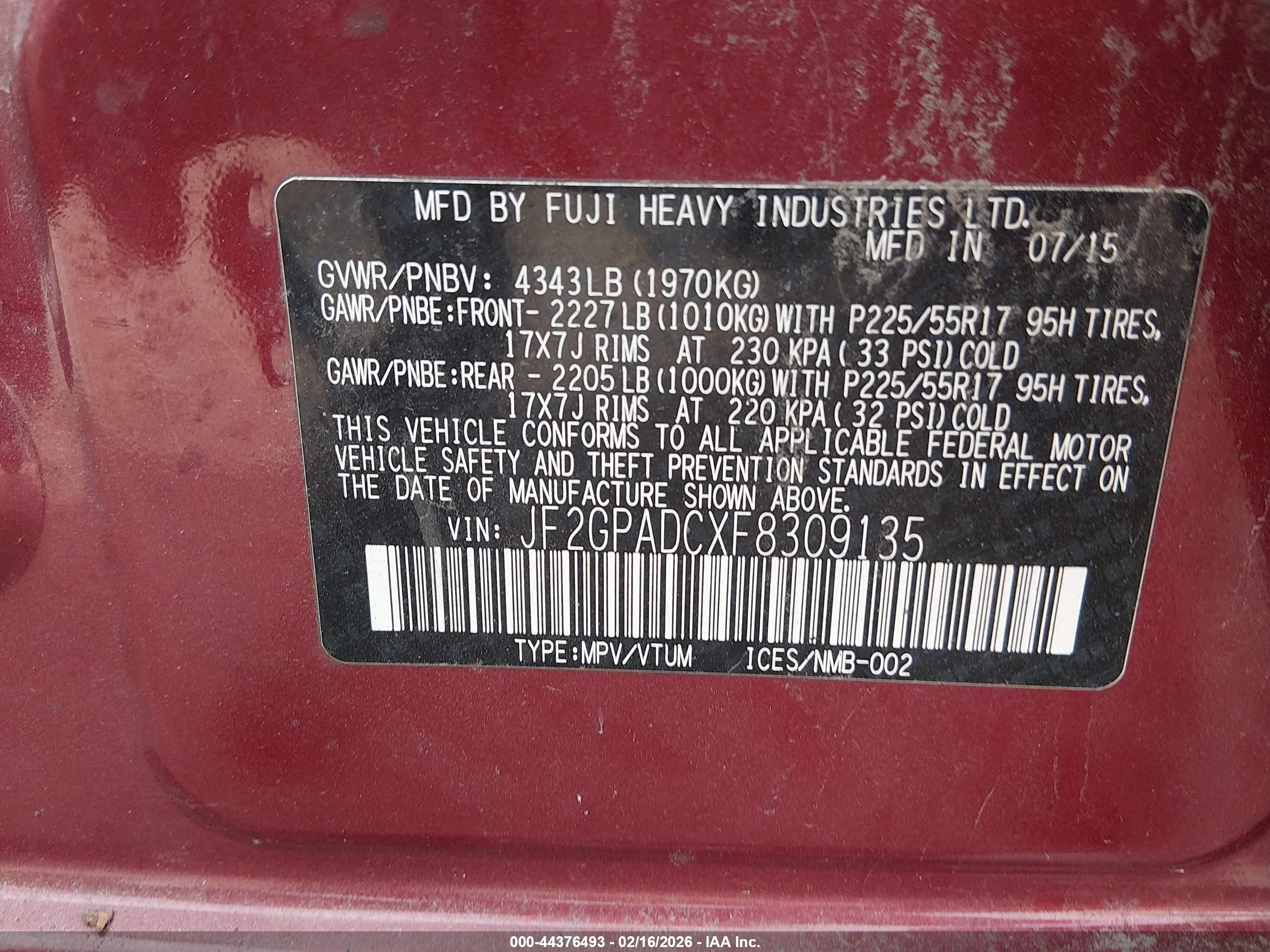 SUBARU XV image 9