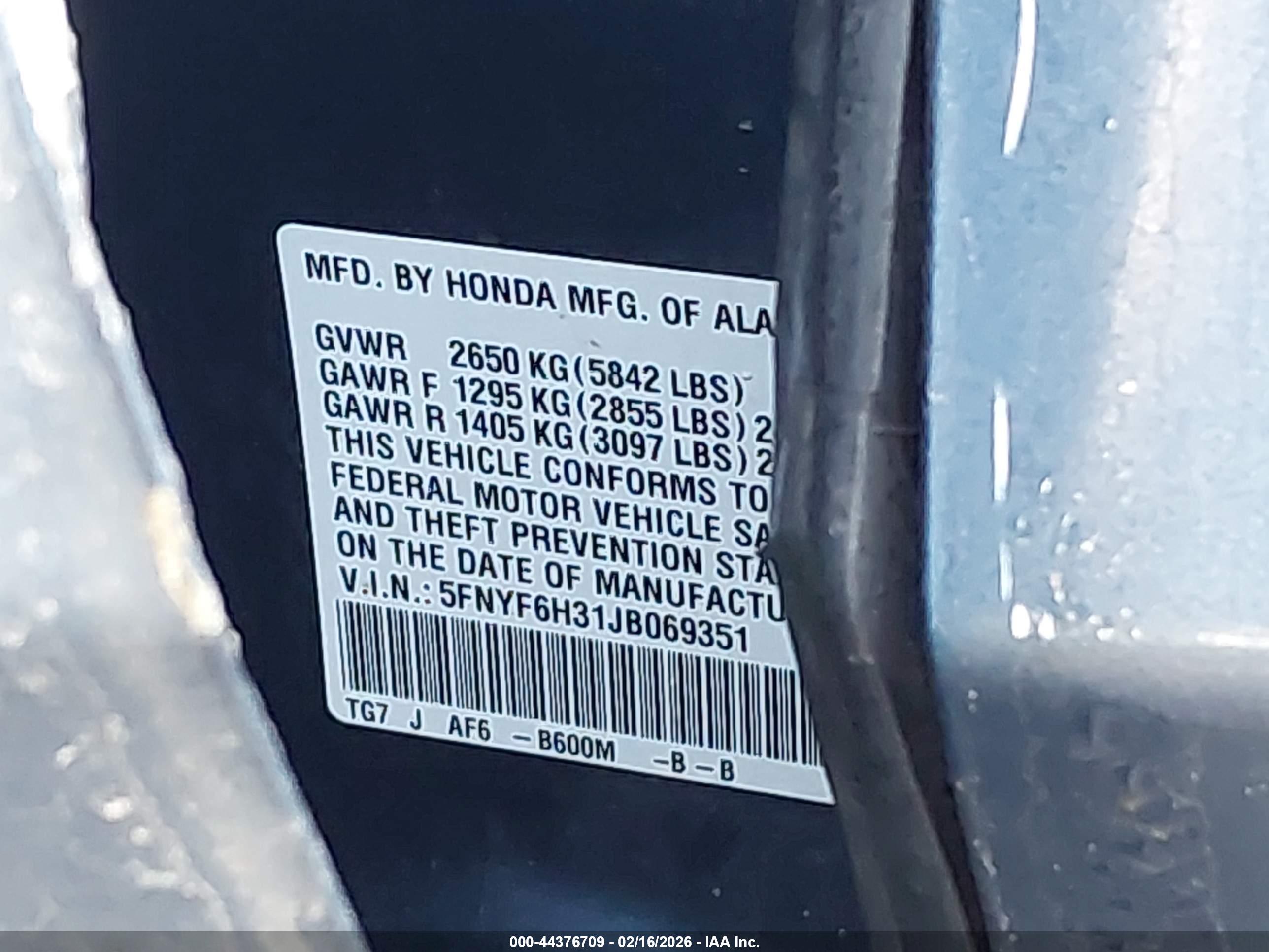 HONDA PILOT image 9