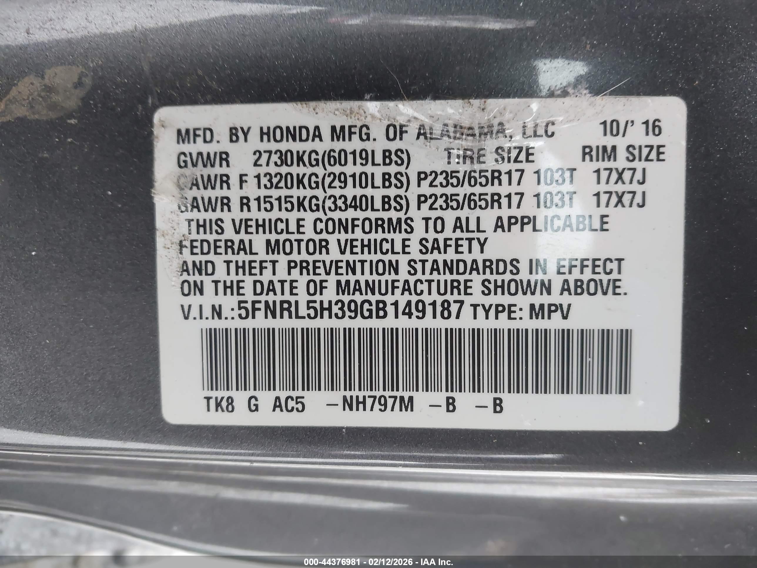 HONDA ODYSSEY image 9