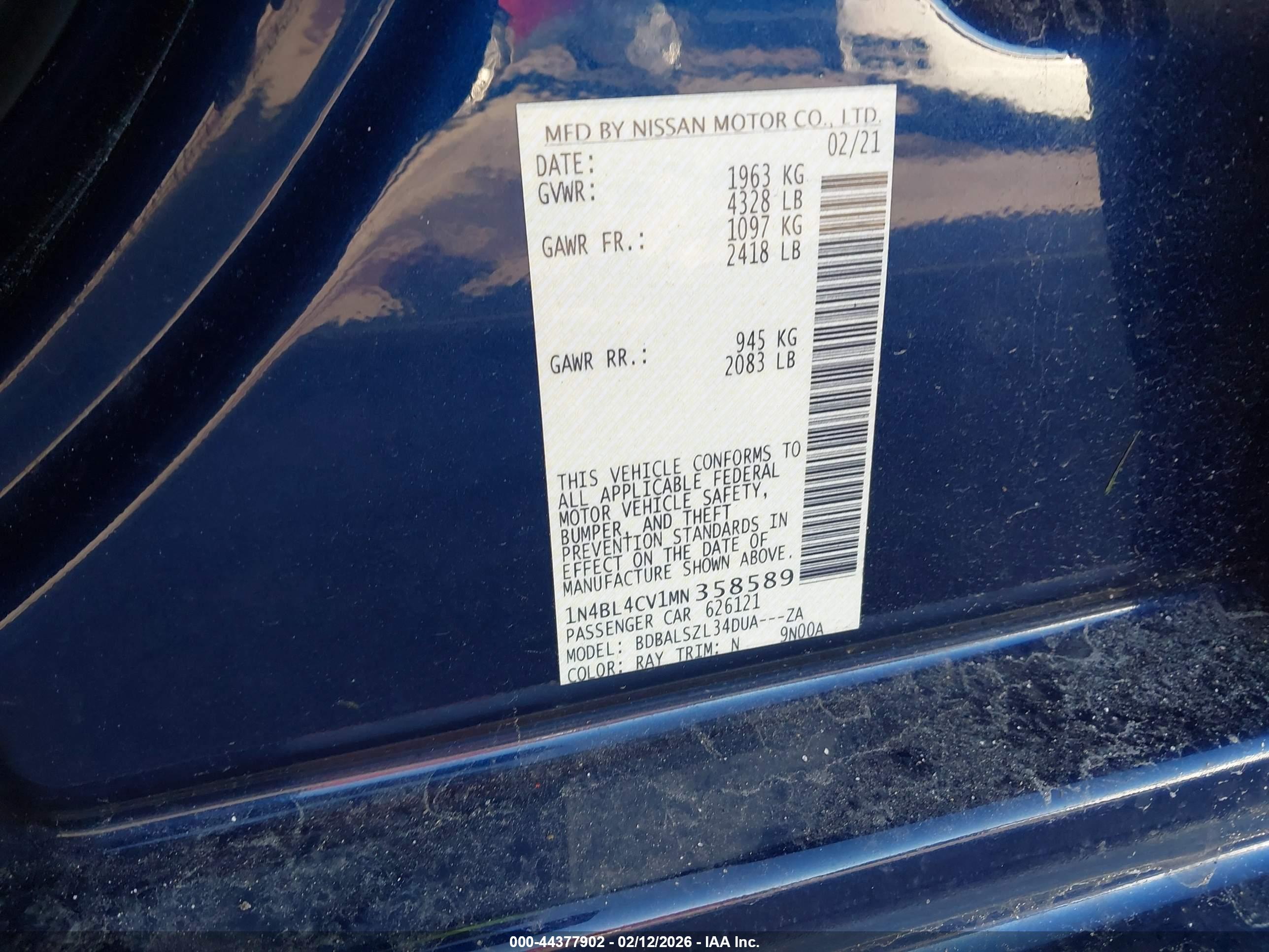 NISSAN ALTIMA image 9