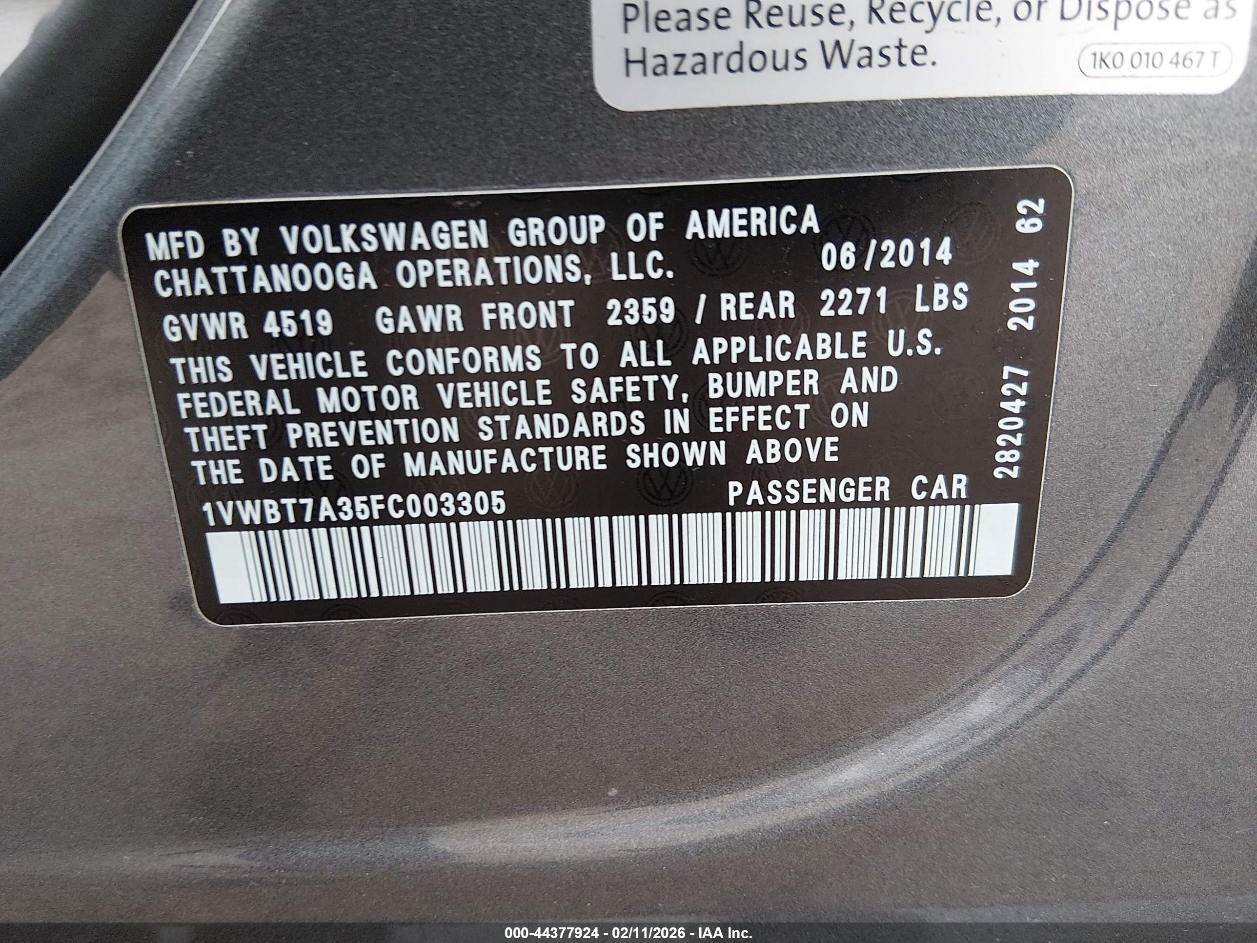 VOLKSWAGEN PASSAT image 9
