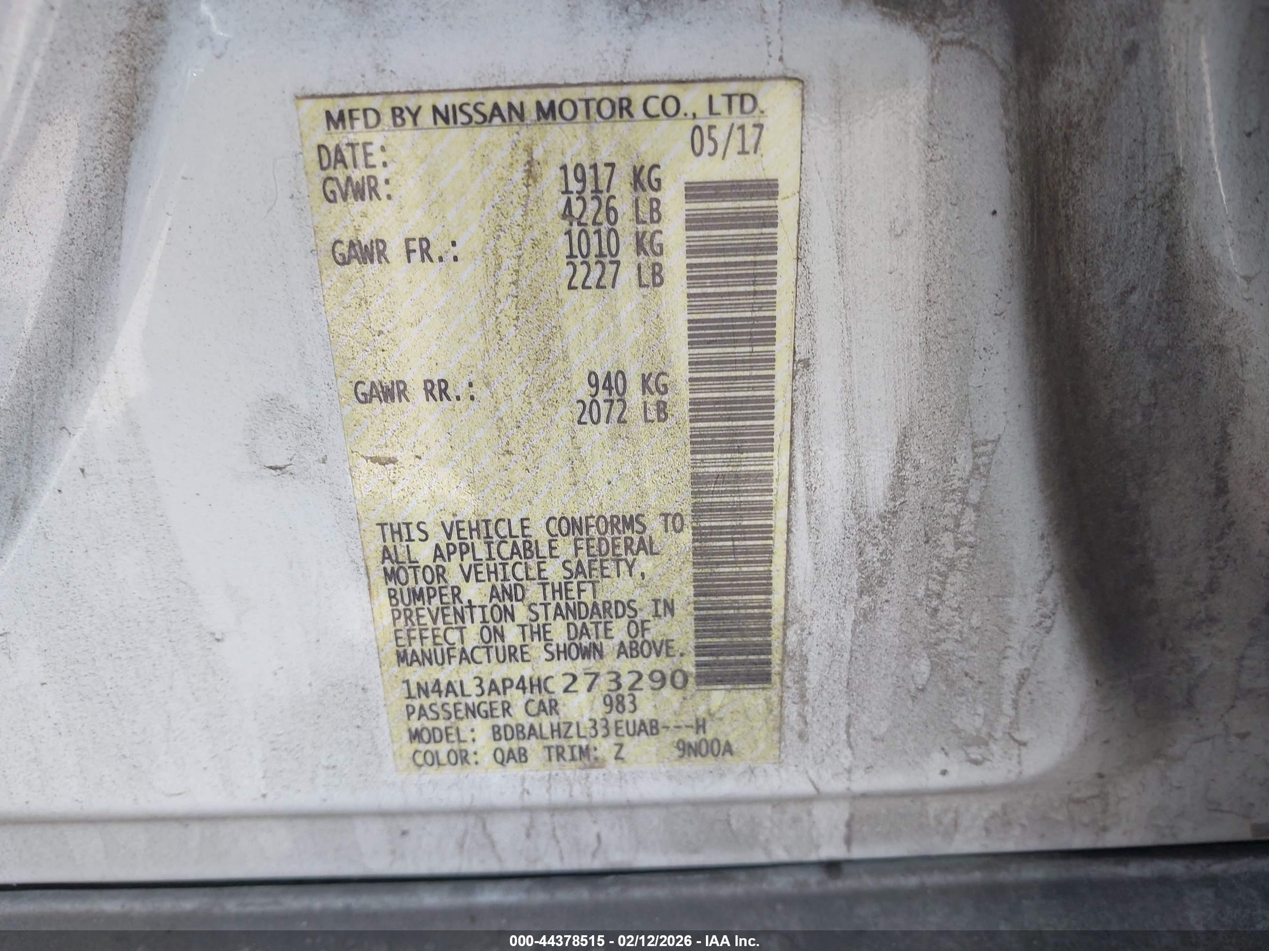 NISSAN ALTIMA image 9