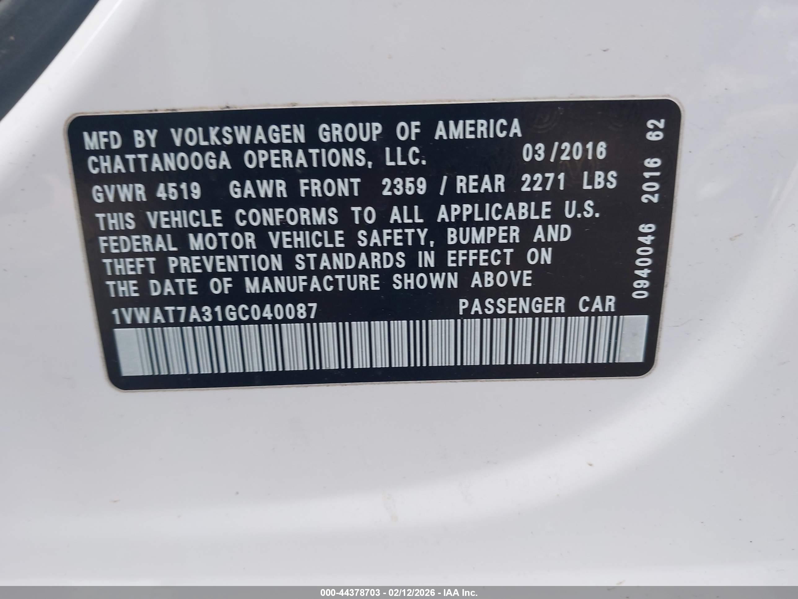 VOLKSWAGEN PASSAT image 9