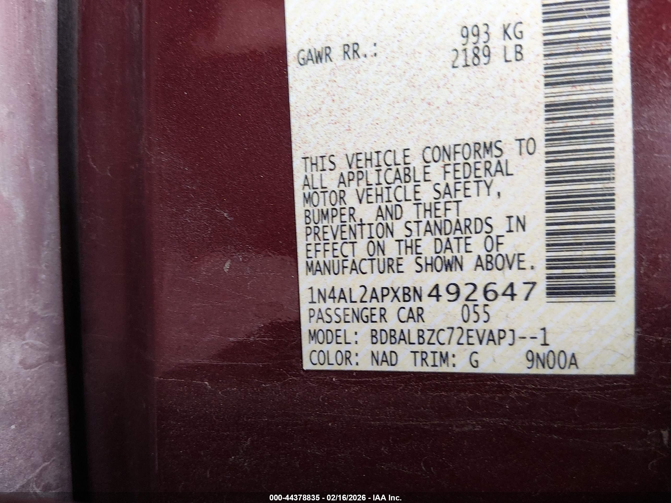 NISSAN ALTIMA image 9