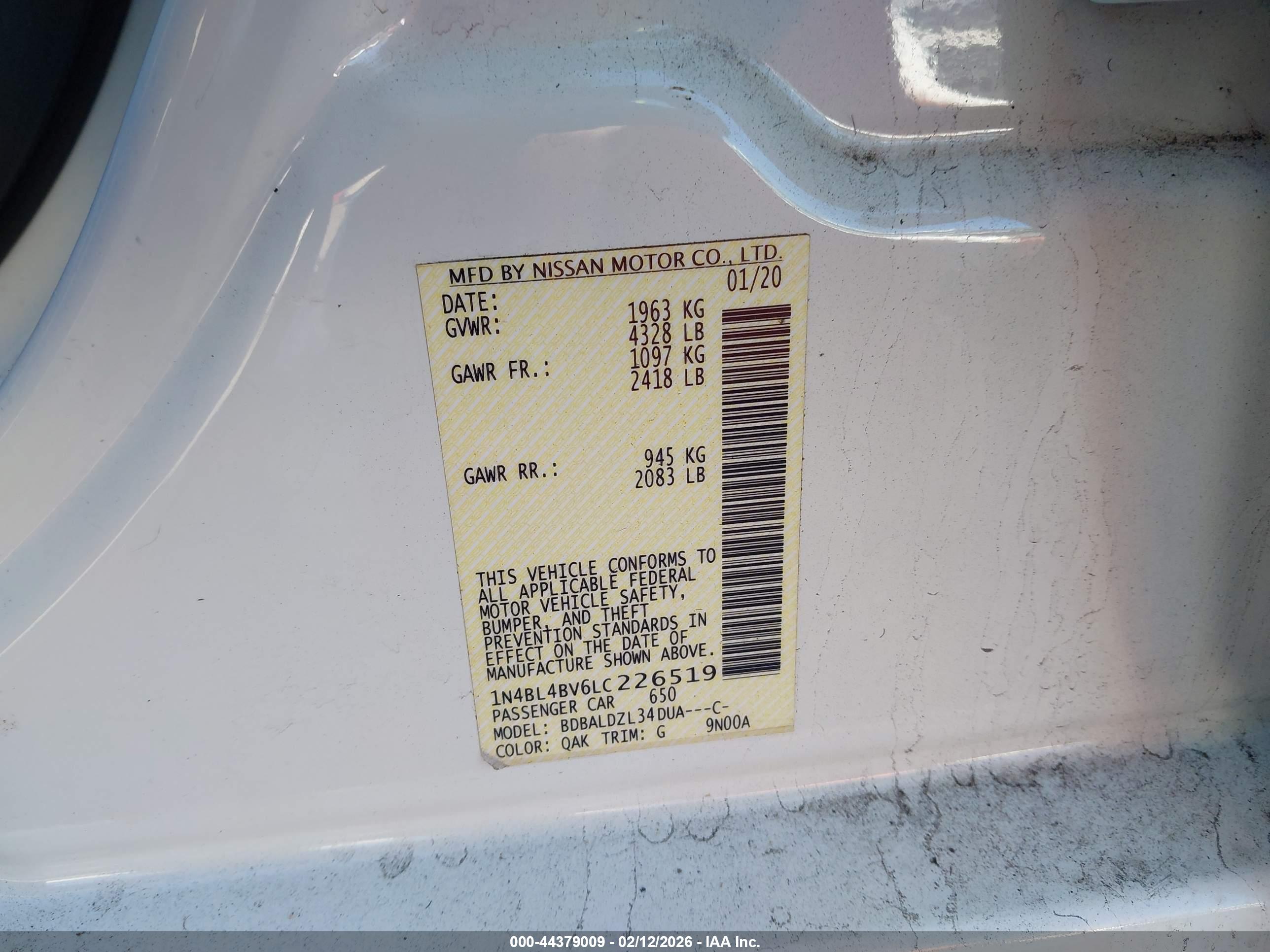 NISSAN ALTIMA image 9