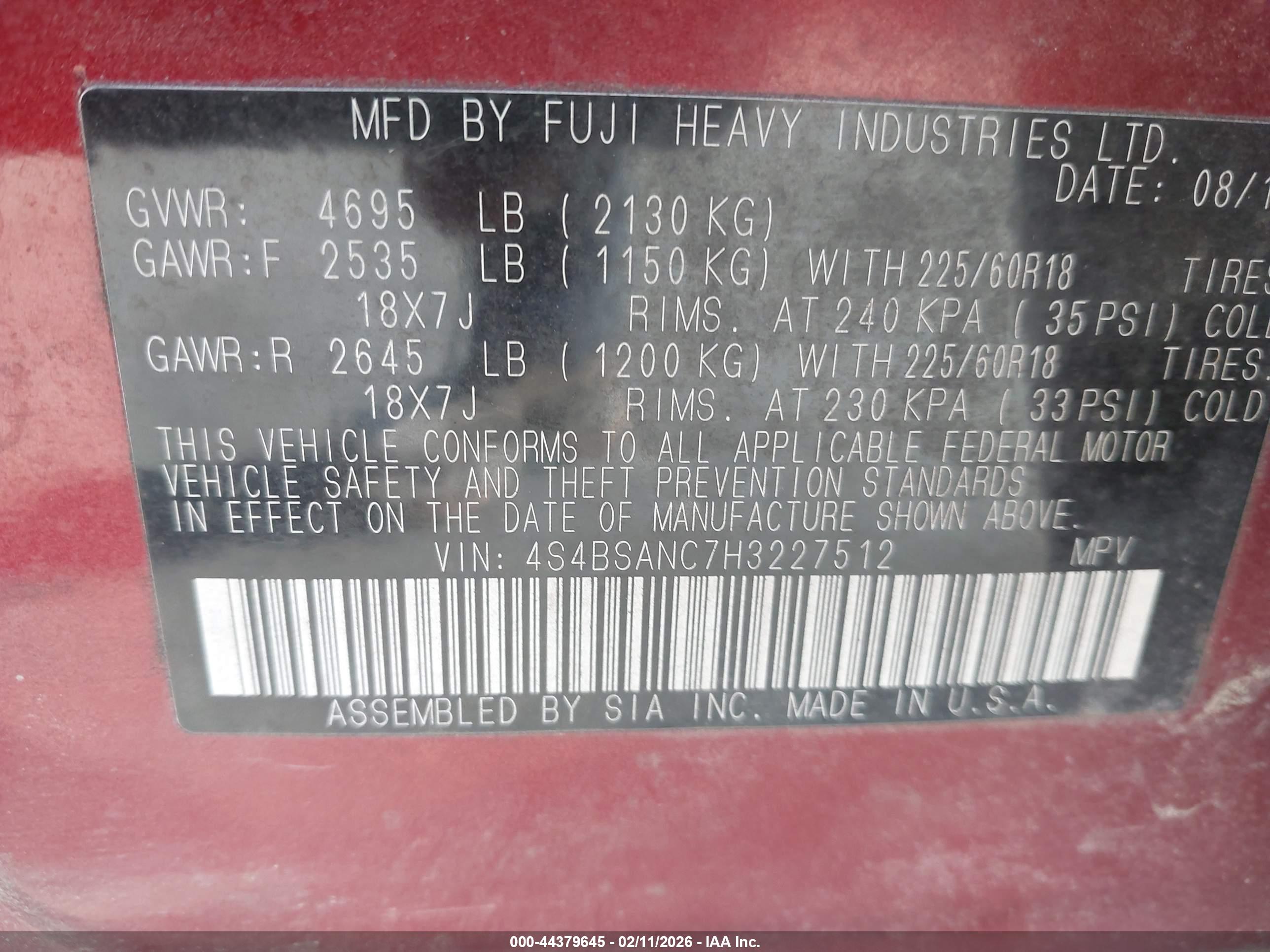 SUBARU OUTBACK image 9