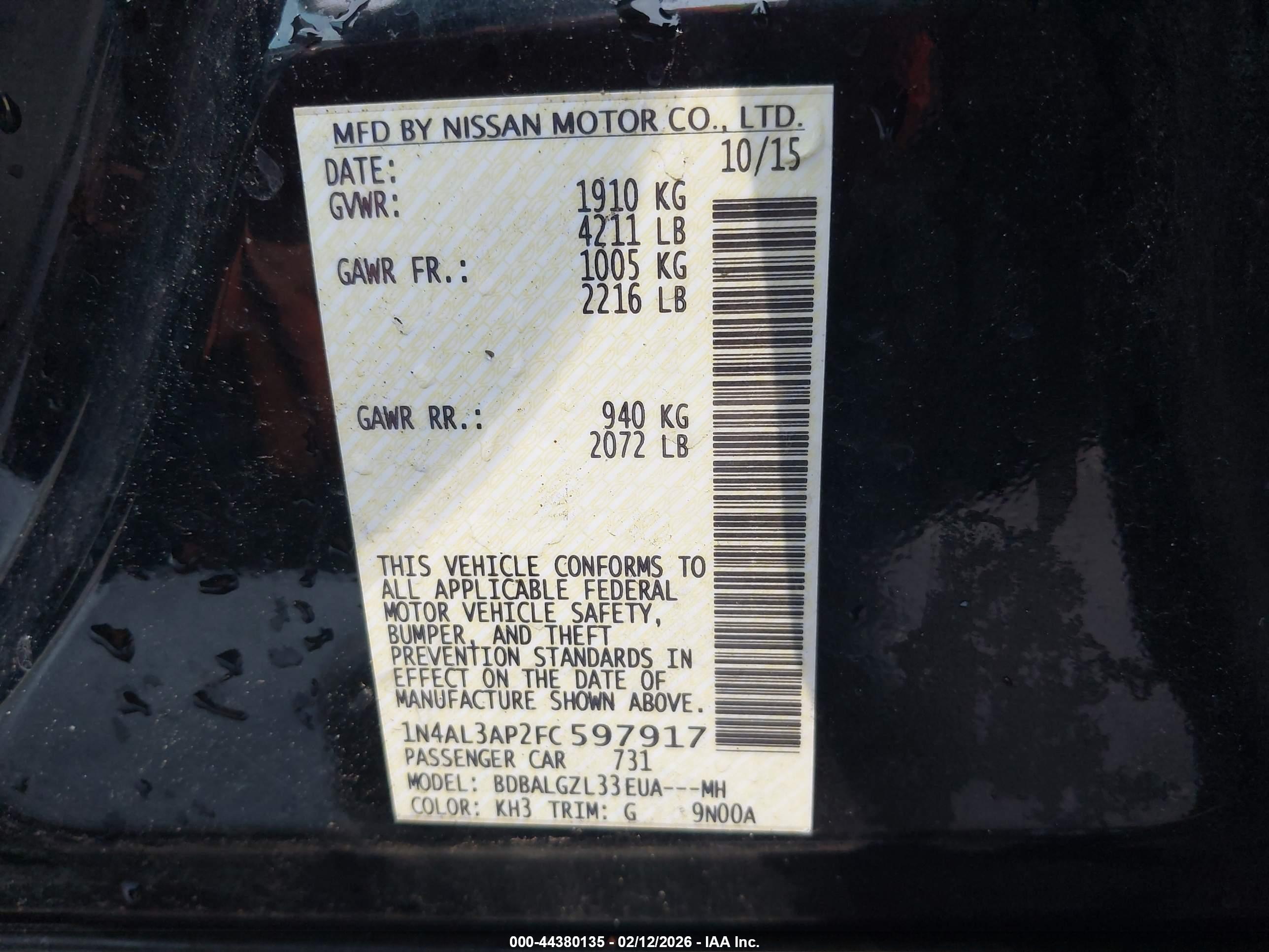 NISSAN ALTIMA image 9