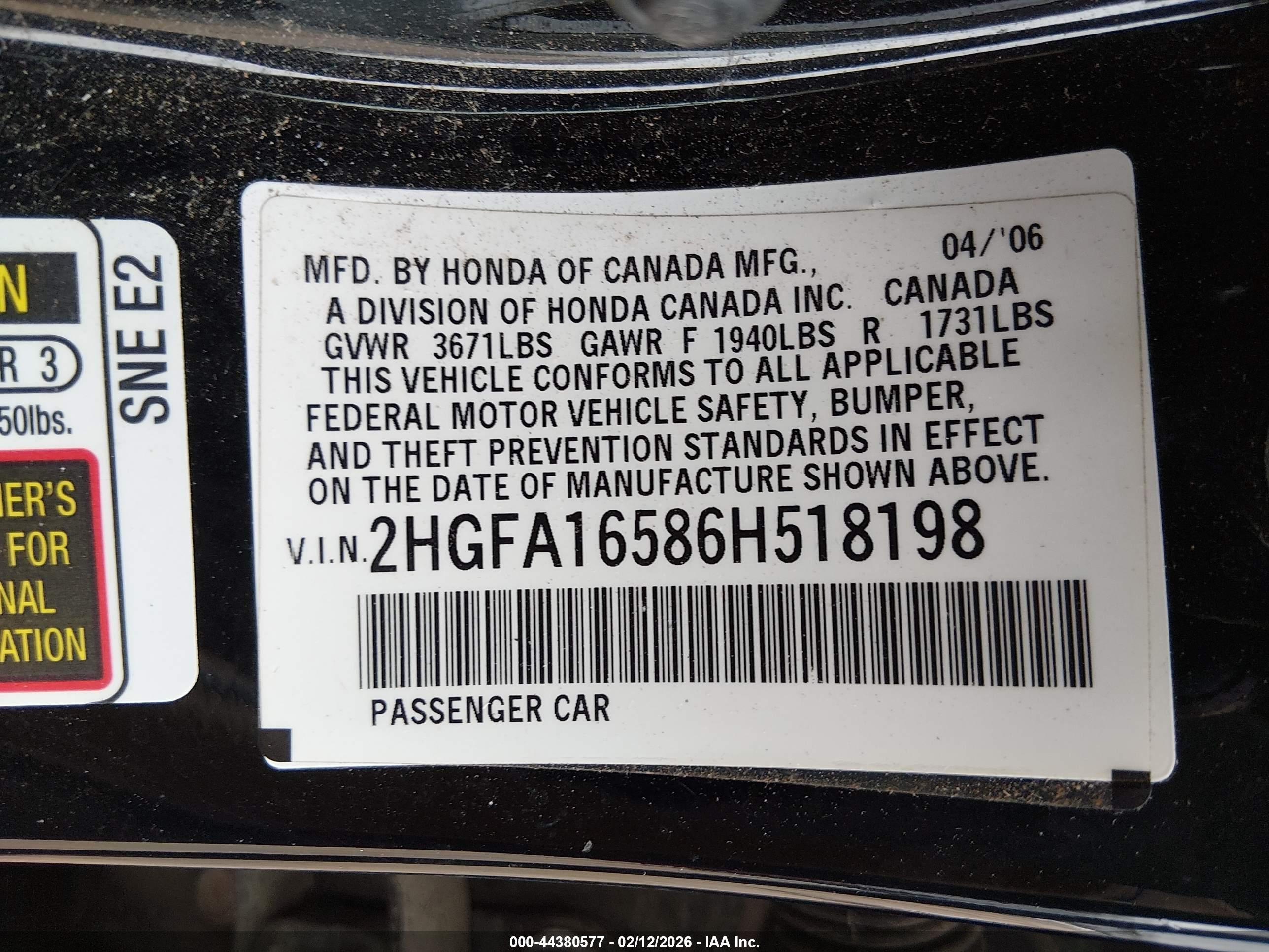 HONDA CIVIC image 9