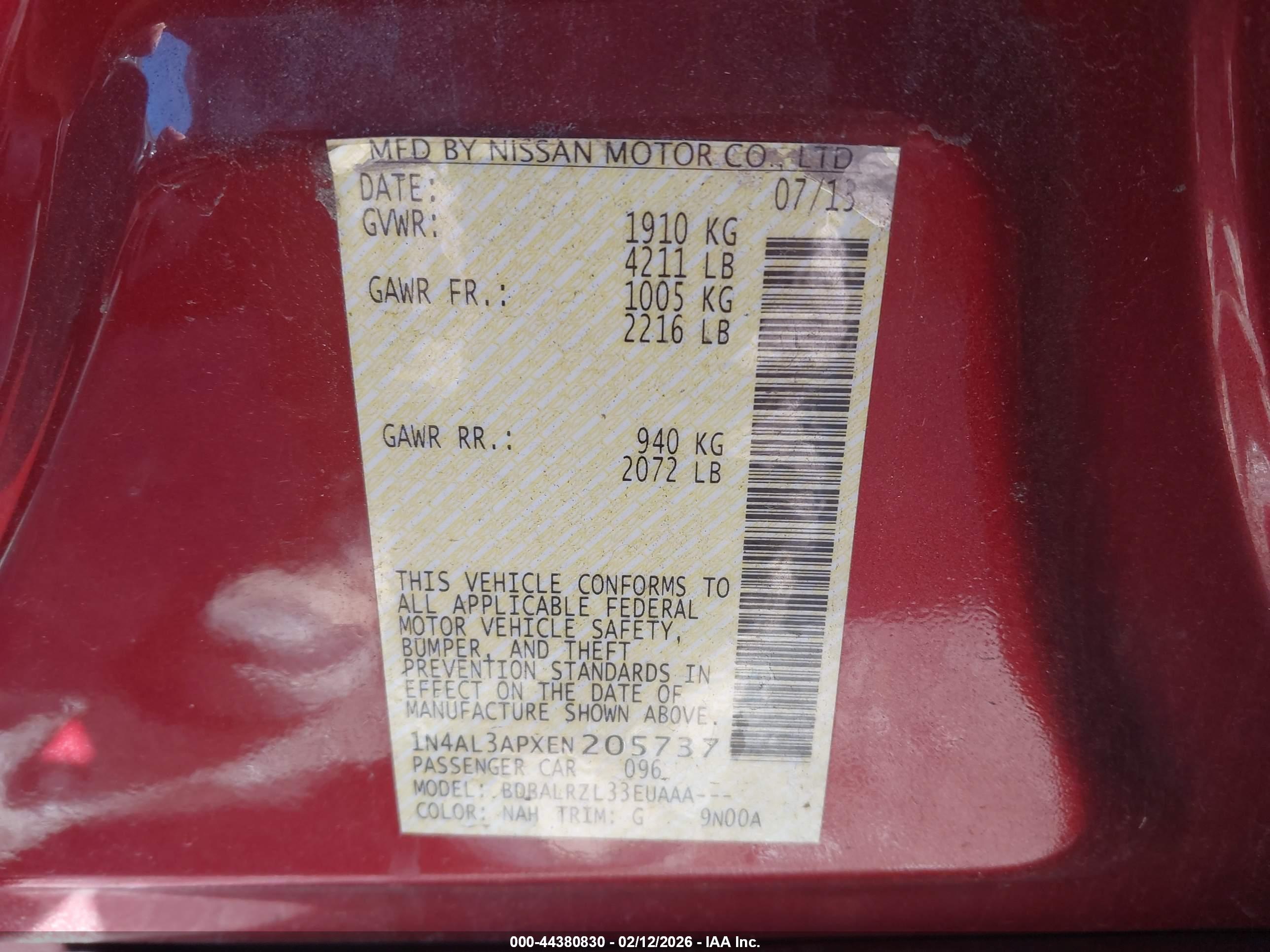 NISSAN ALTIMA image 9