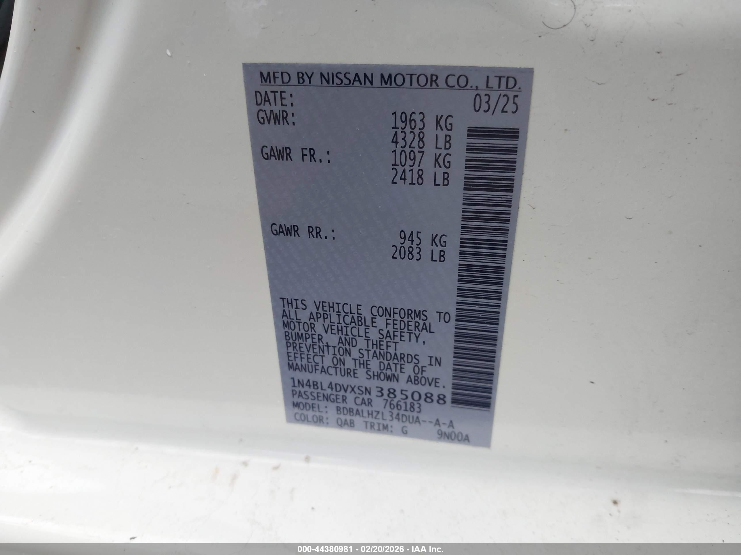 NISSAN ALTIMA image 9