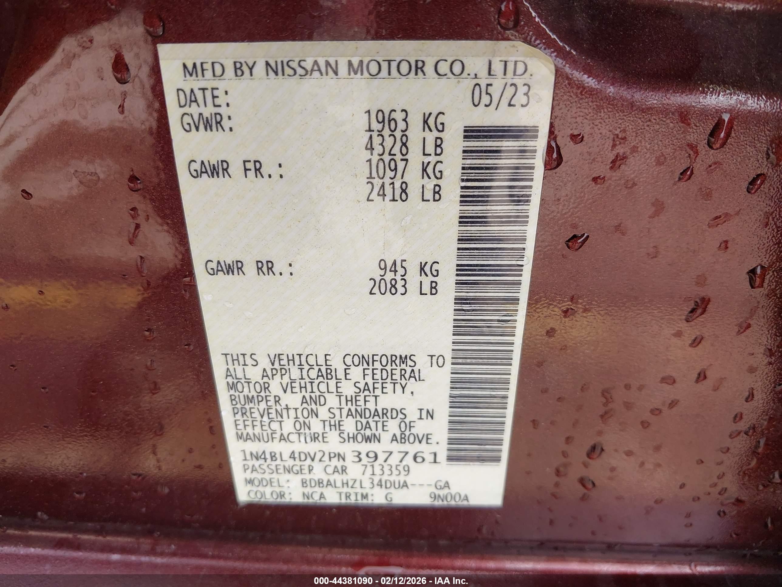 NISSAN ALTIMA image 9