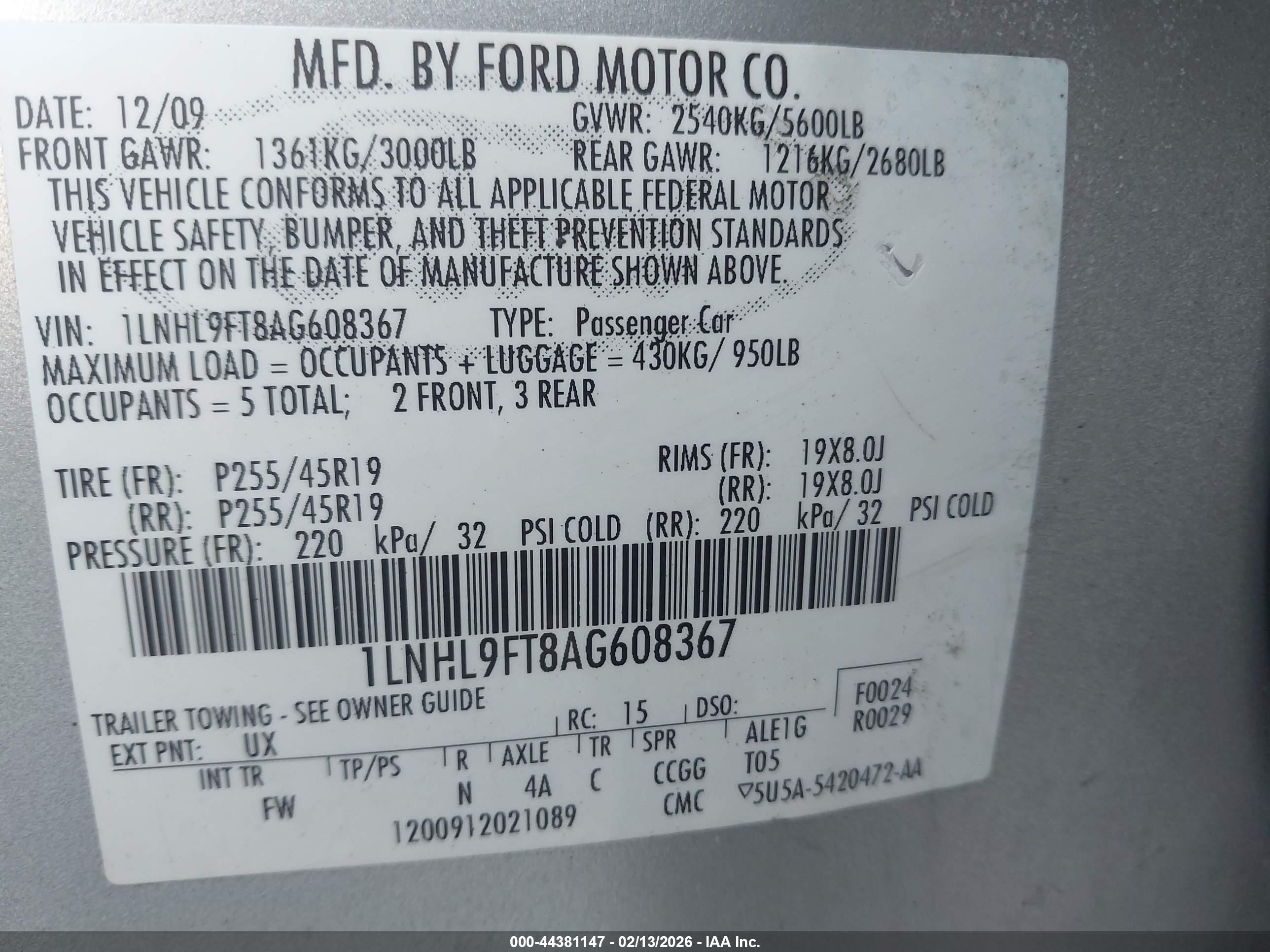 LINCOLN MKS image 9