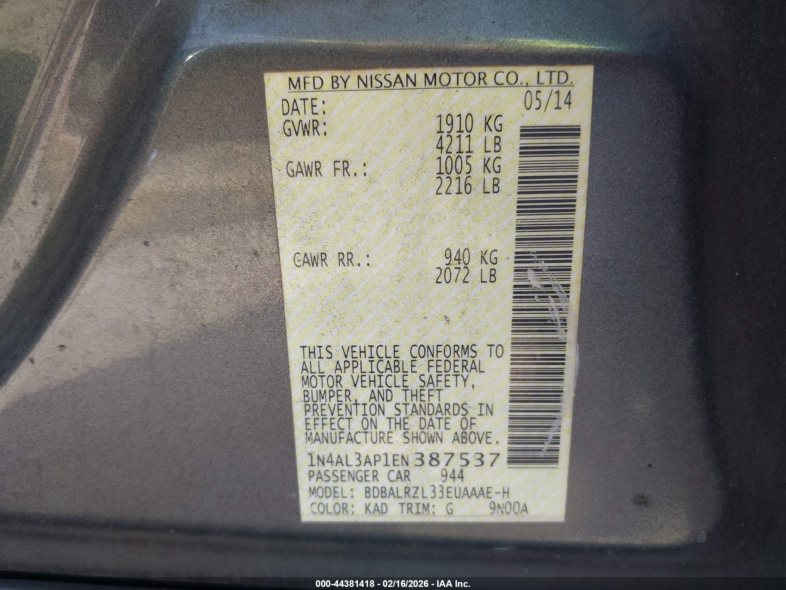 NISSAN ALTIMA image 9