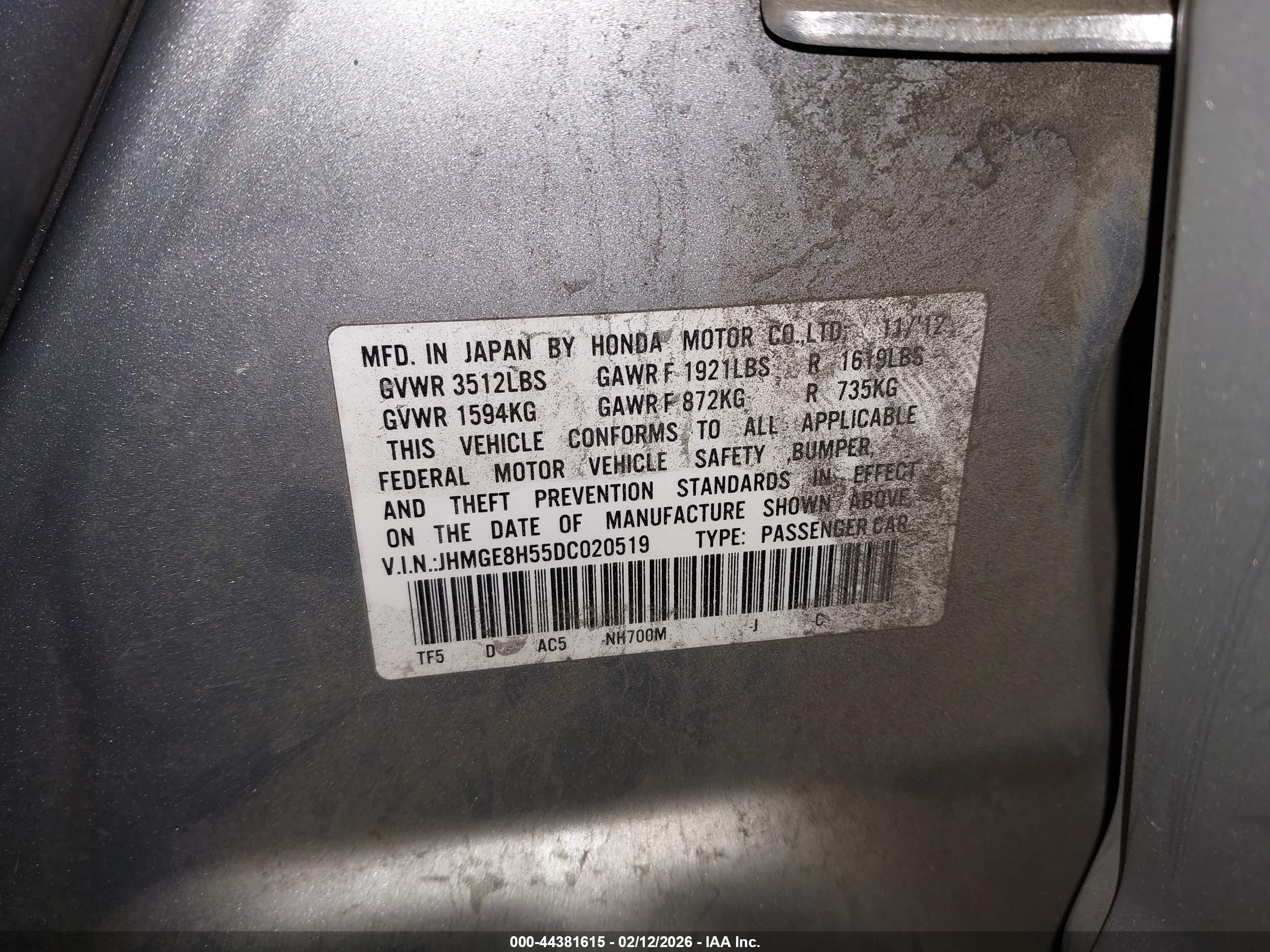 HONDA FIT image 9