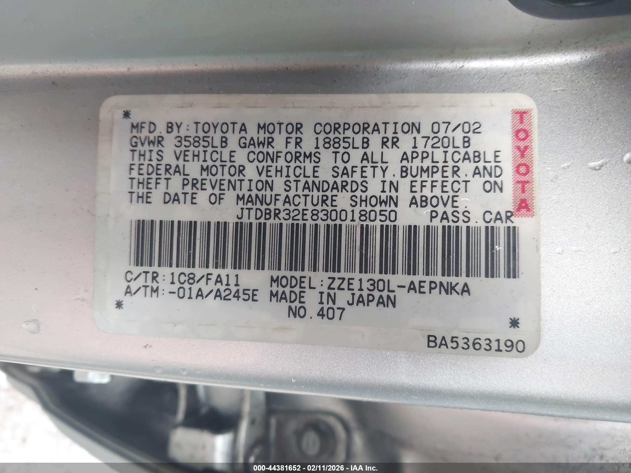 TOYOTA COROLLA image 9