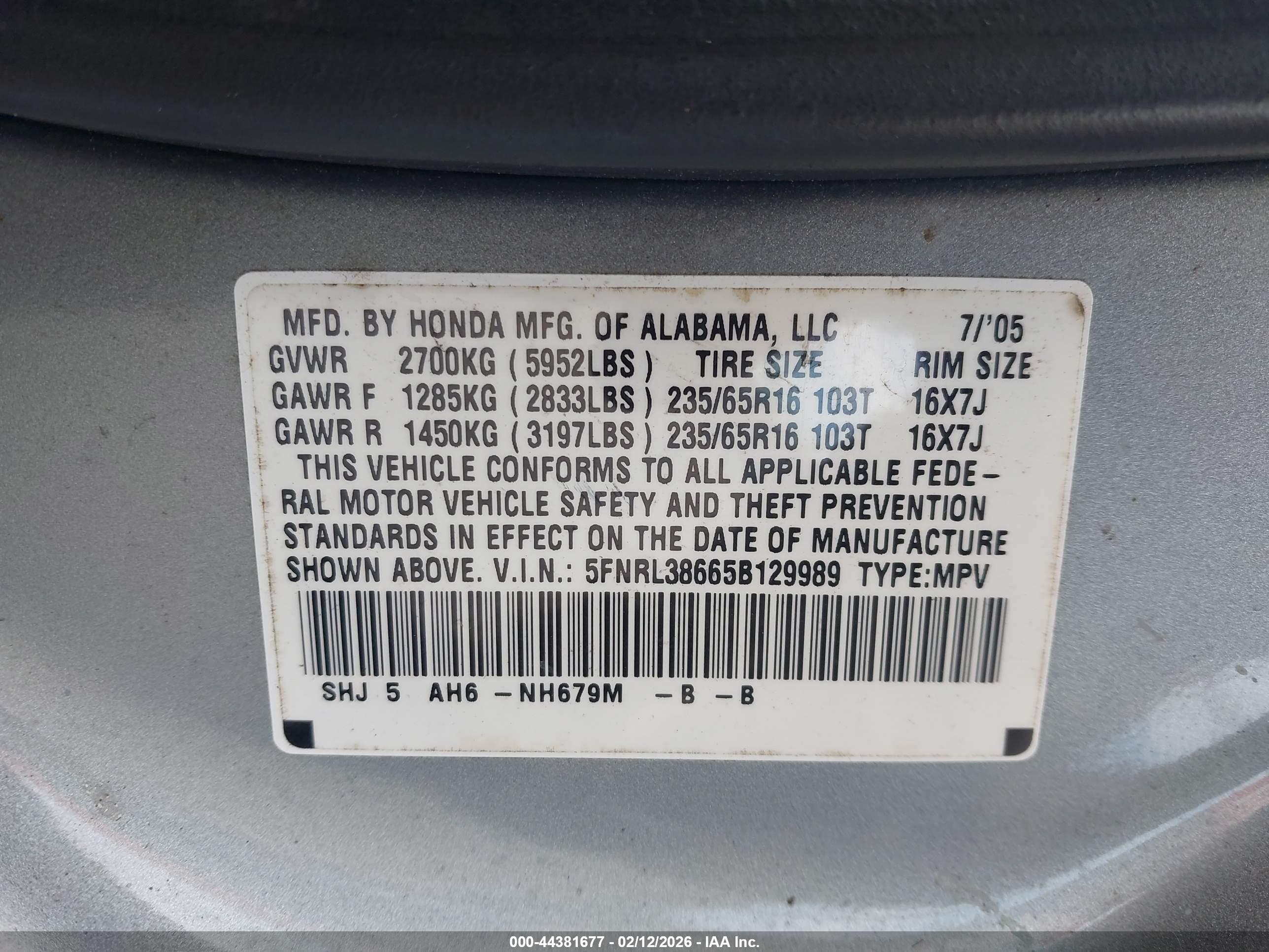 HONDA ODYSSEY image 9