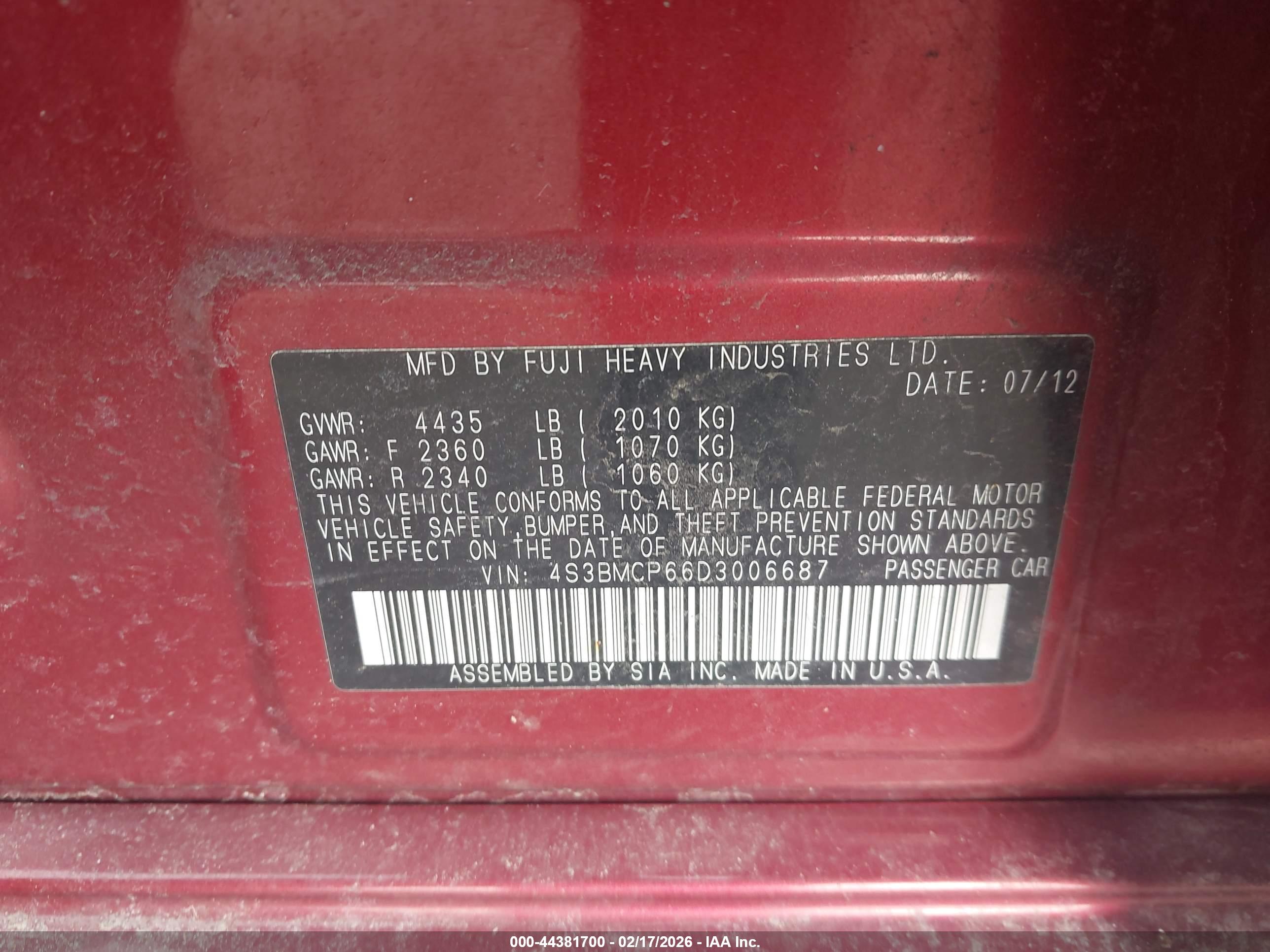 SUBARU LEGACY image 9