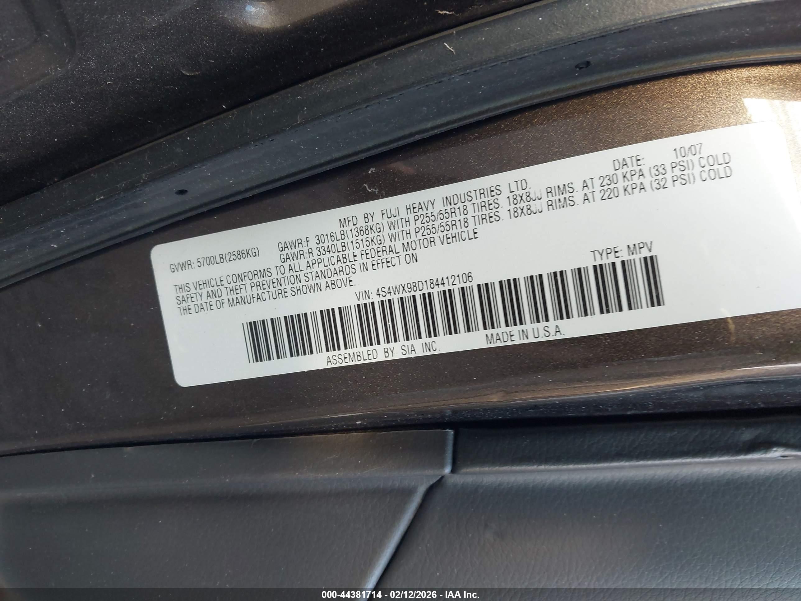 SUBARU TRIBECA image 9