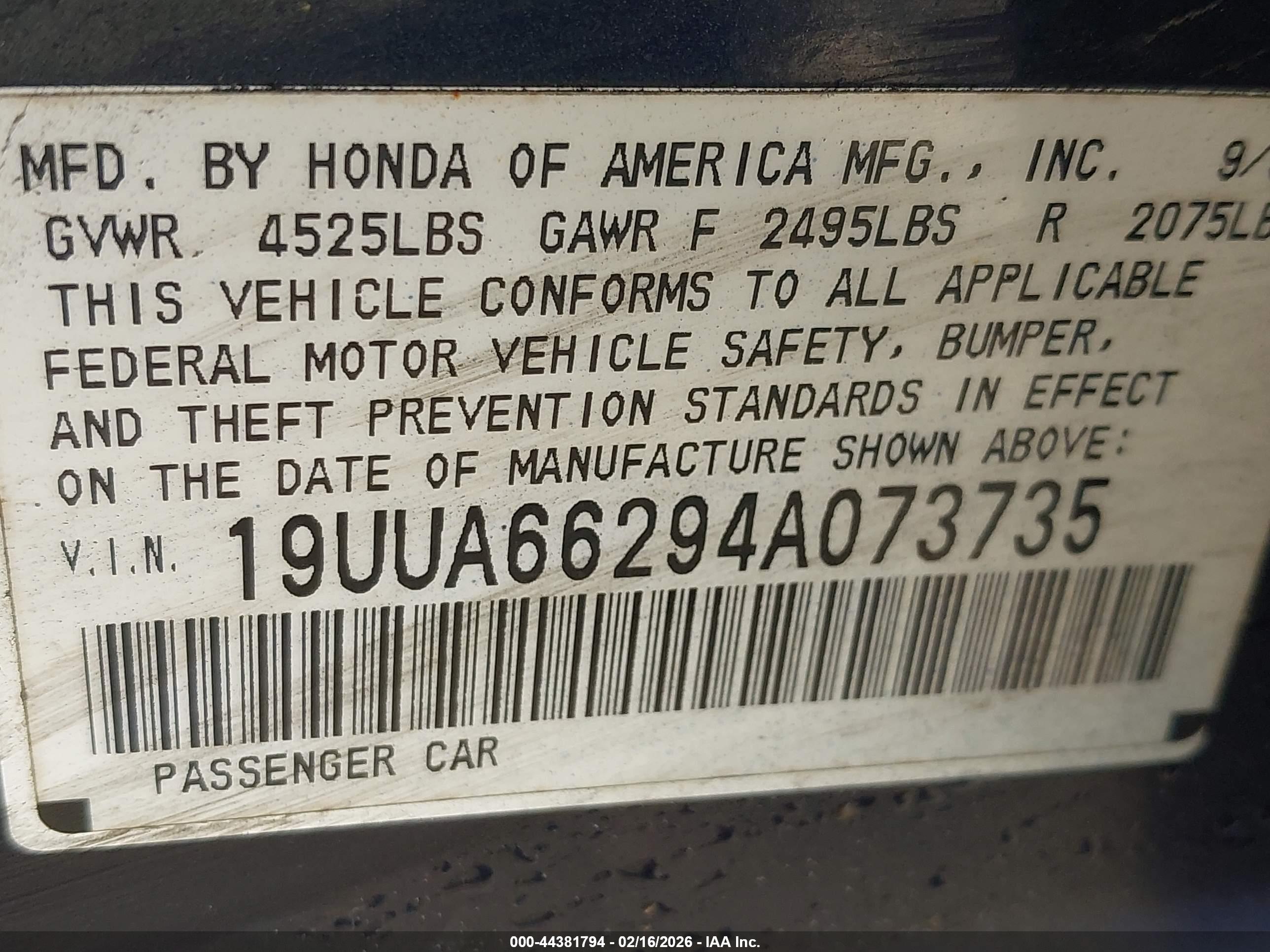 ACURA TL image 9